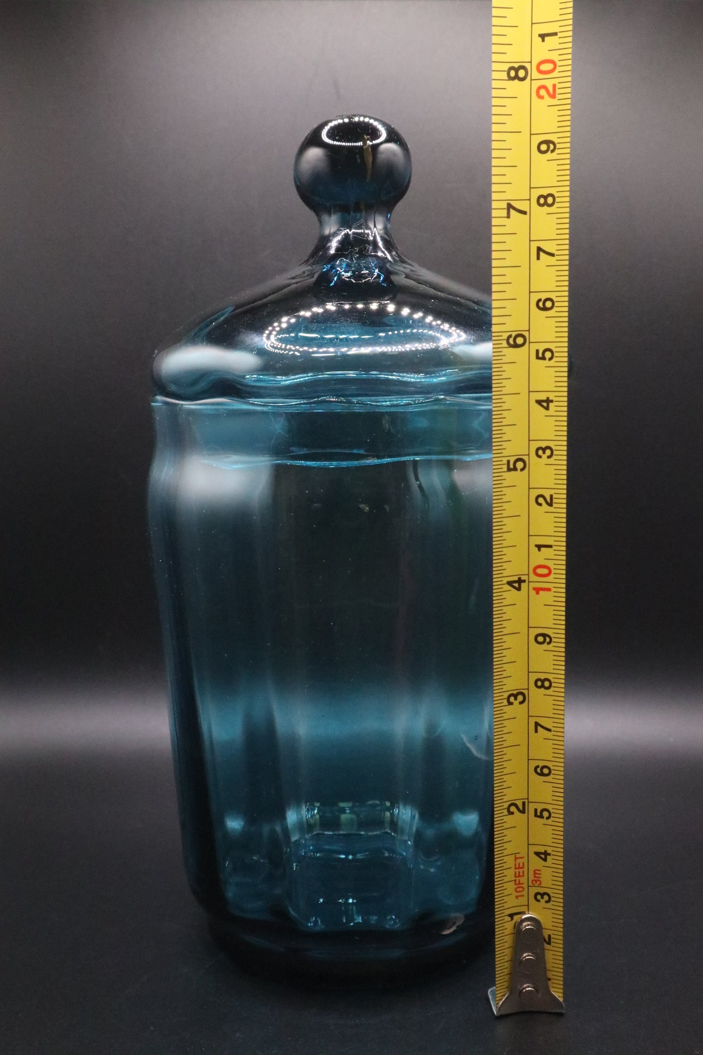 MCM EMPOLI CIRCUS TENT PEACOCK BLUE APOTHECARY JAR WITH LID