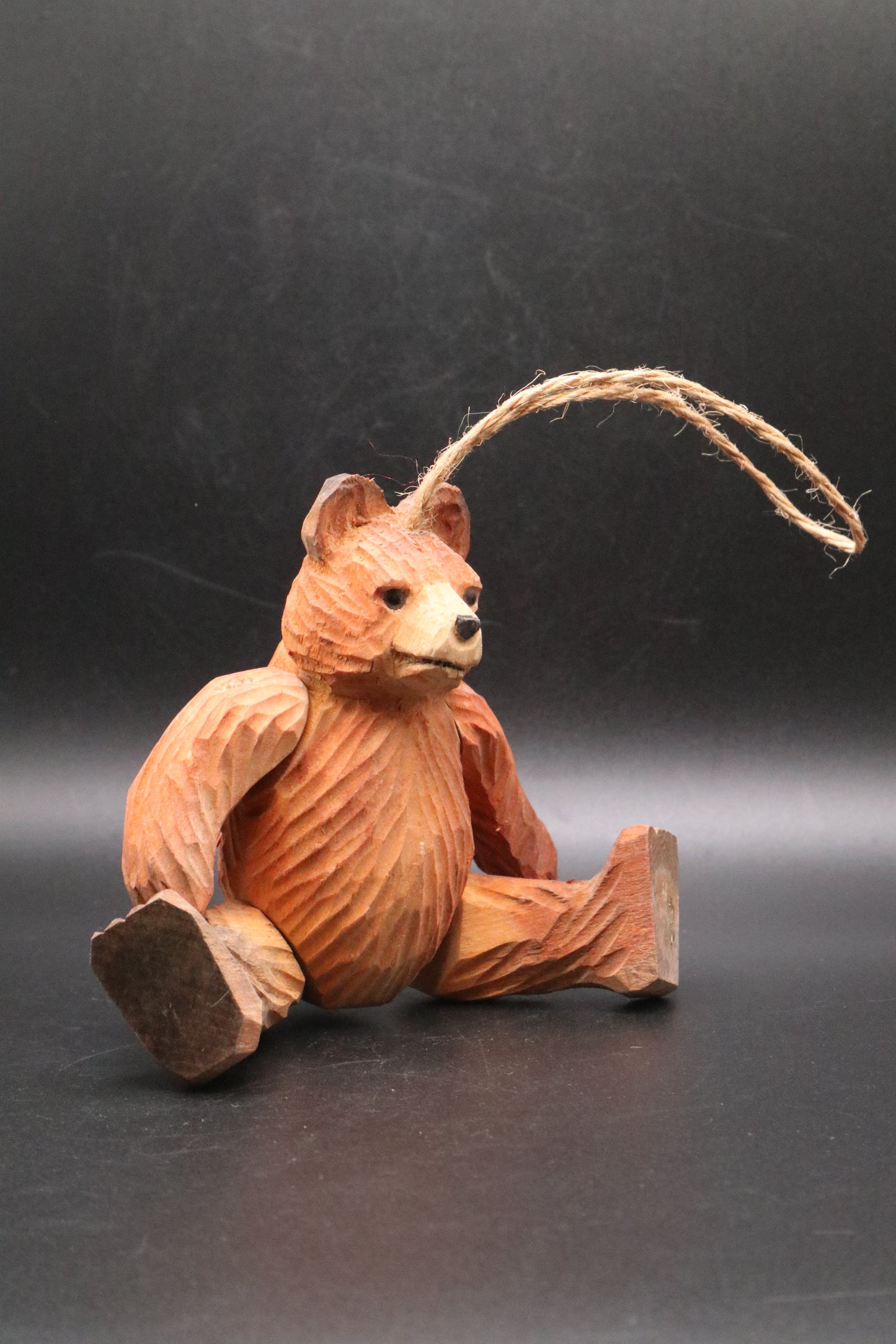 VINTAGE BLACKFOREST DANCING BEAR WOODEN ORNAMENT
