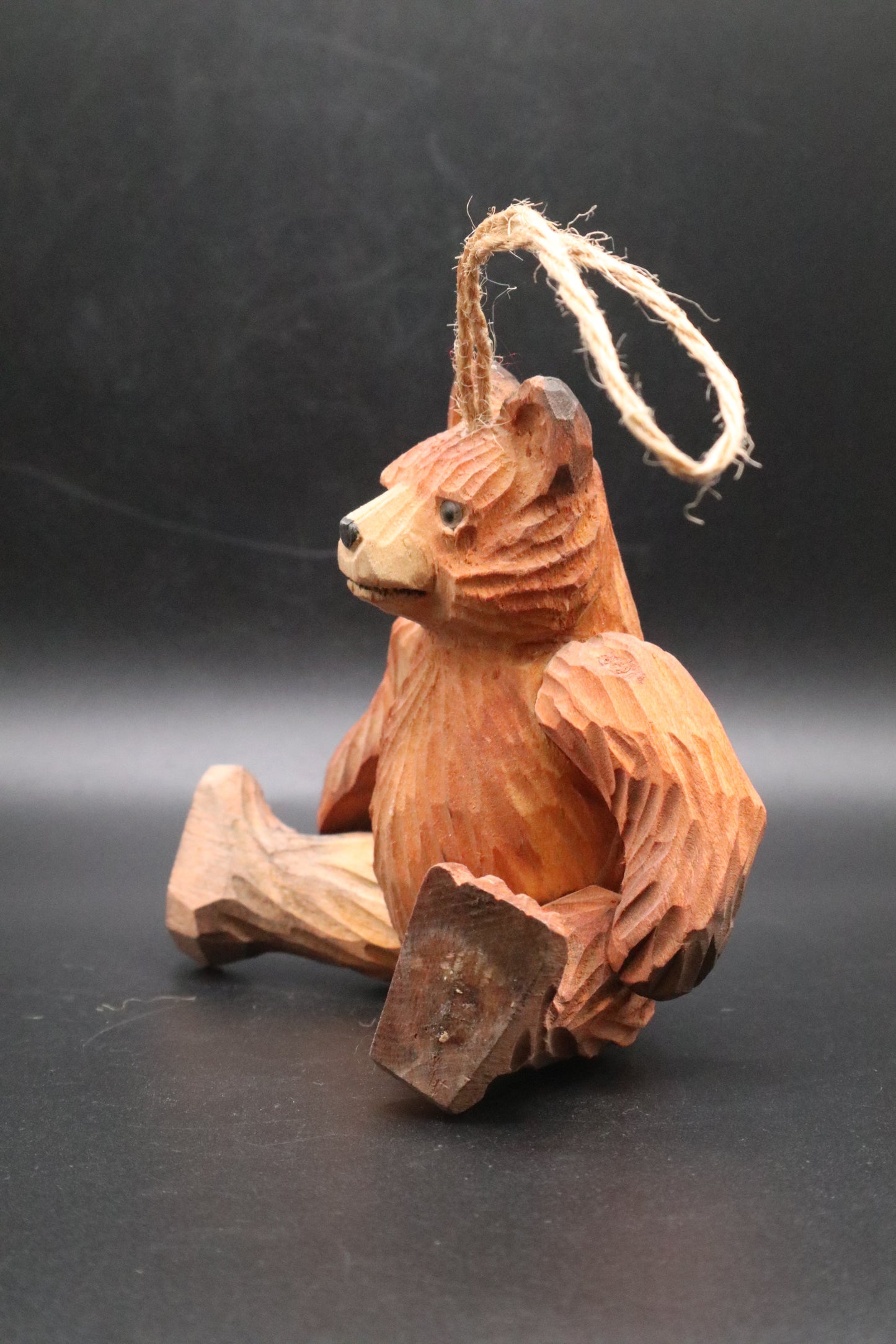 VINTAGE BLACKFOREST DANCING BEAR WOODEN ORNAMENT