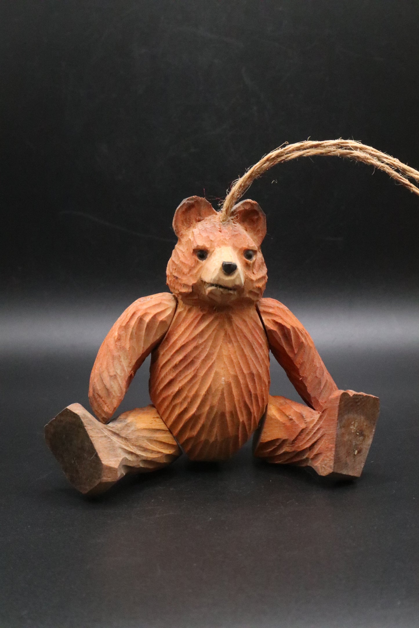 VINTAGE BLACKFOREST DANCING BEAR WOODEN ORNAMENT
