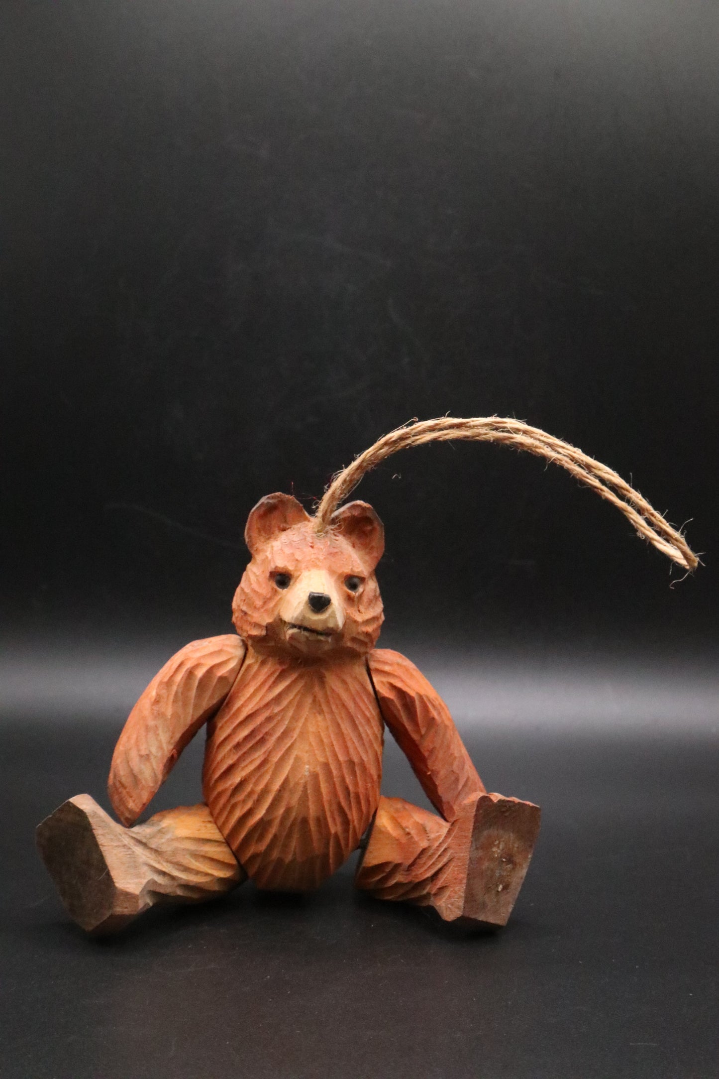 VINTAGE BLACKFOREST DANCING BEAR WOODEN ORNAMENT