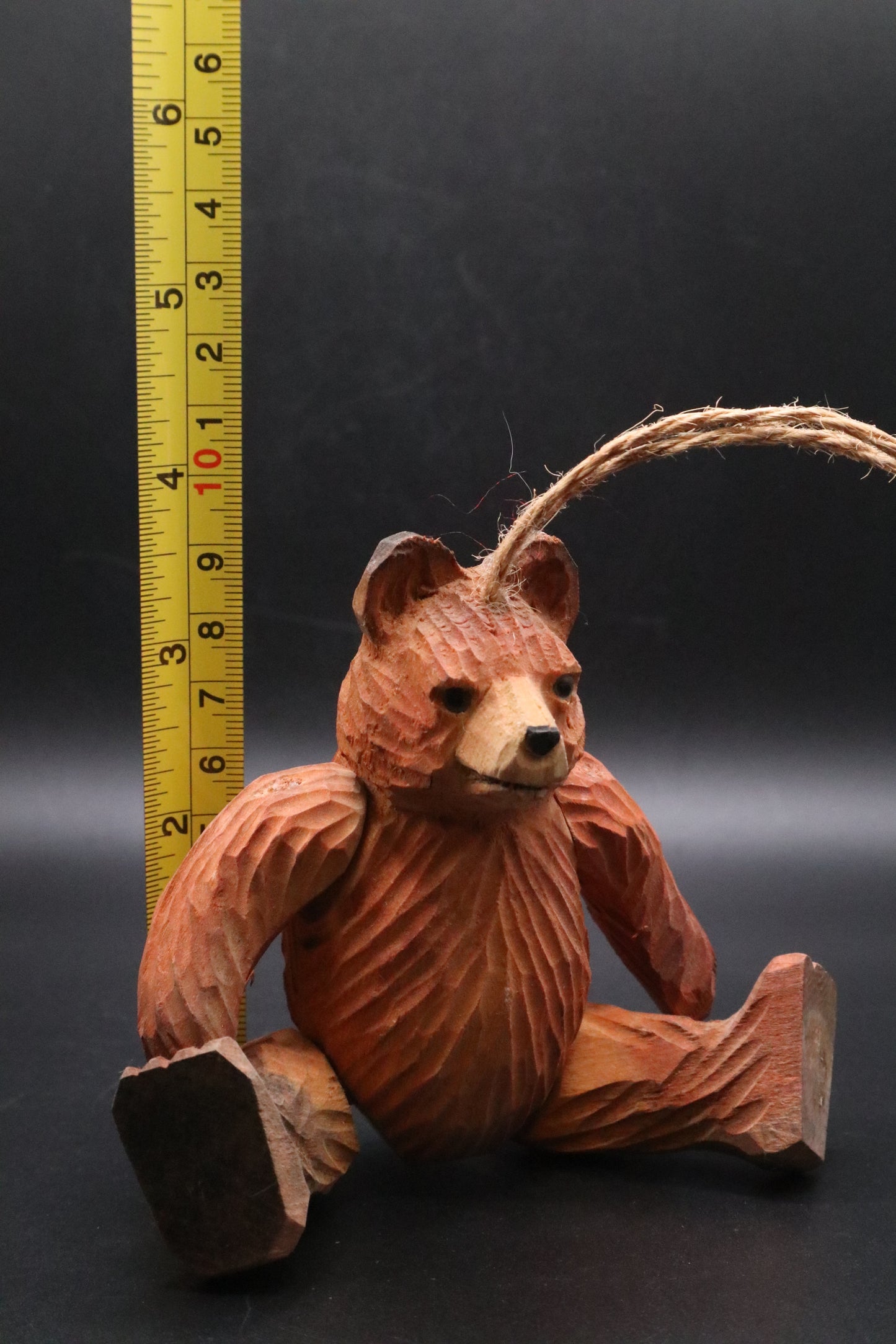 VINTAGE BLACKFOREST DANCING BEAR WOODEN ORNAMENT