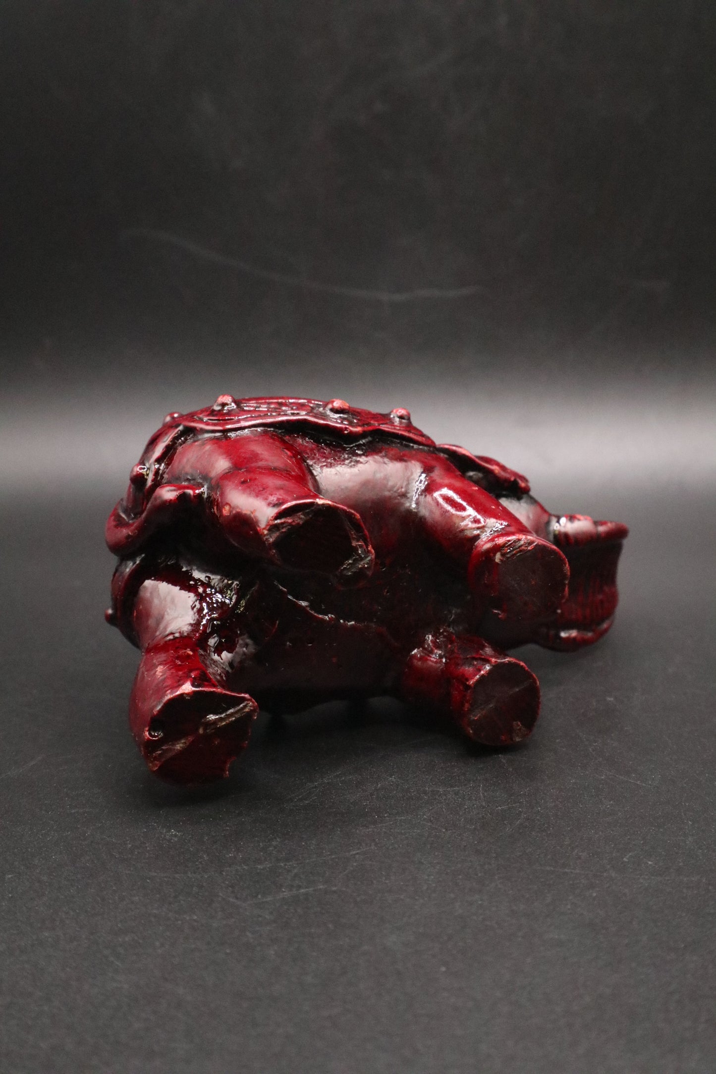 VINTAGE ASIAN CINNABAR RED ELEPHANT