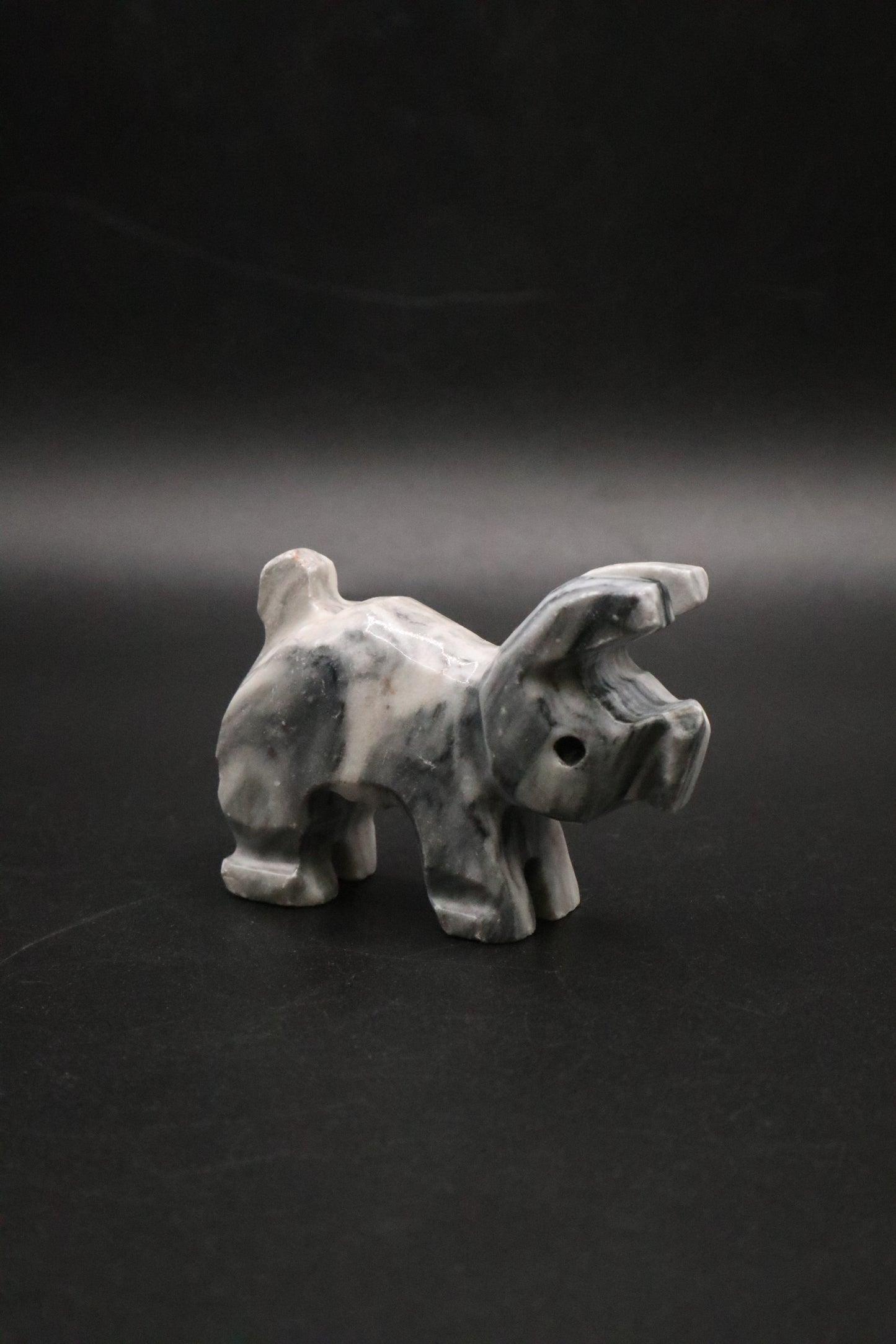 VINTAGE MARBLE STONE CARVED PIG