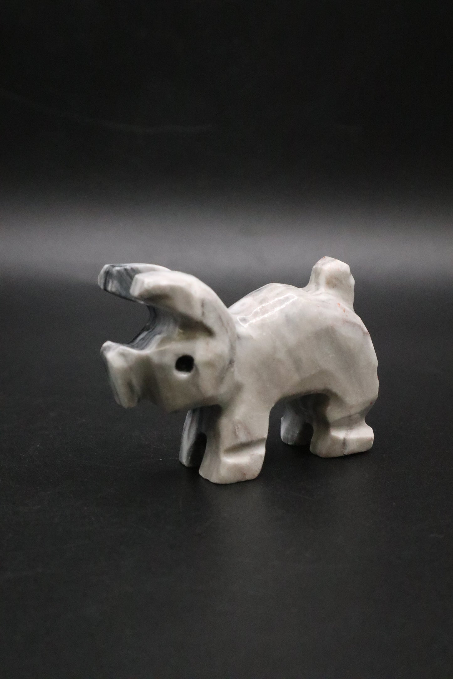 VINTAGE MARBLE STONE CARVED PIG