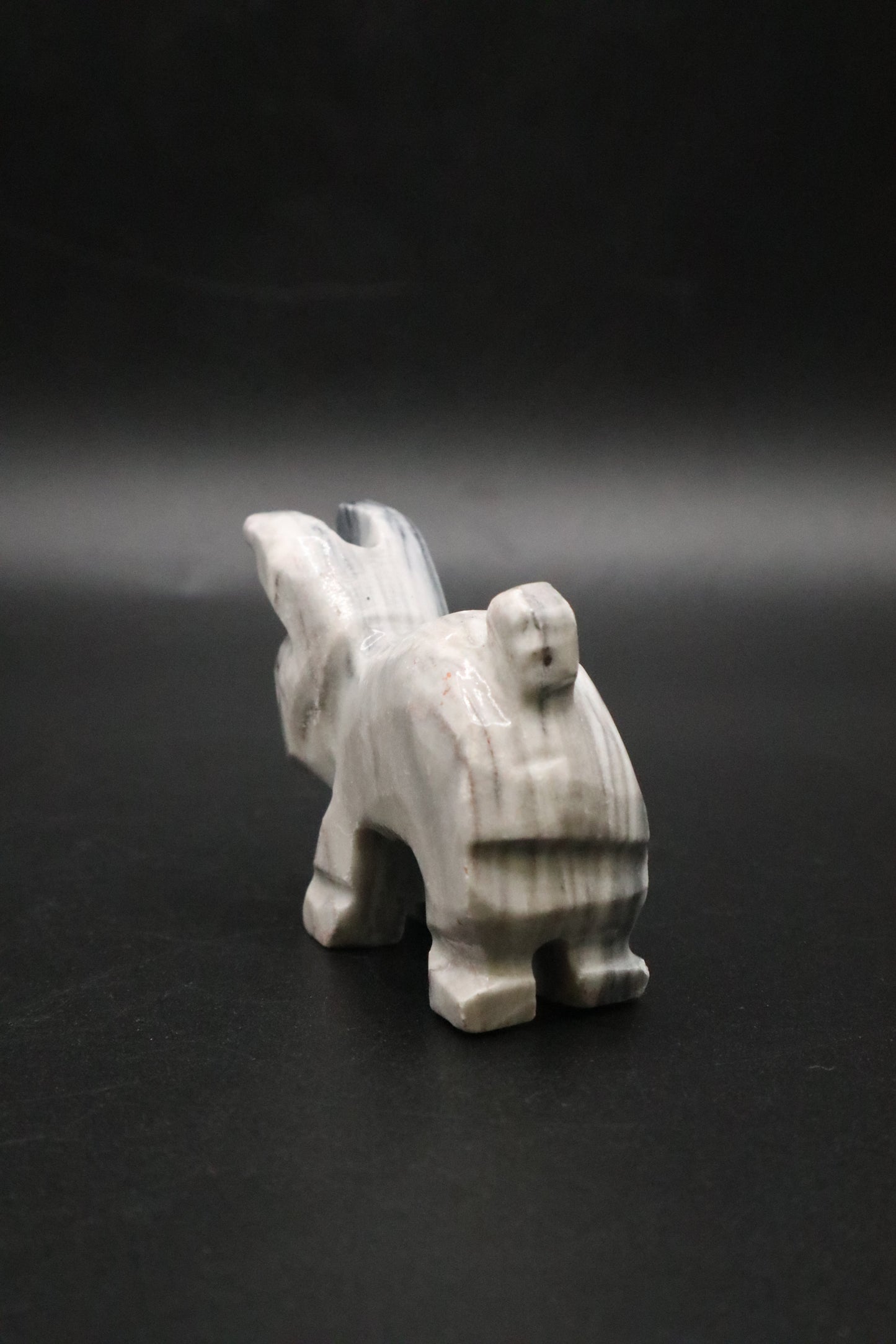 VINTAGE MARBLE STONE CARVED PIG