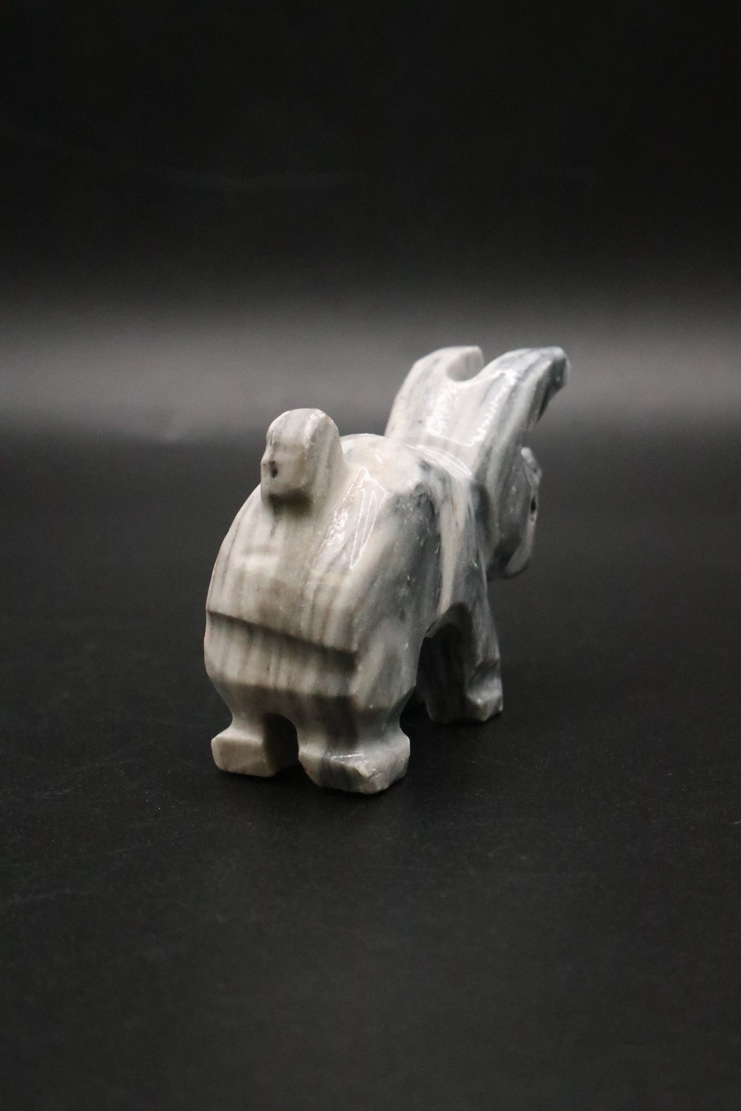 VINTAGE MARBLE STONE CARVED PIG