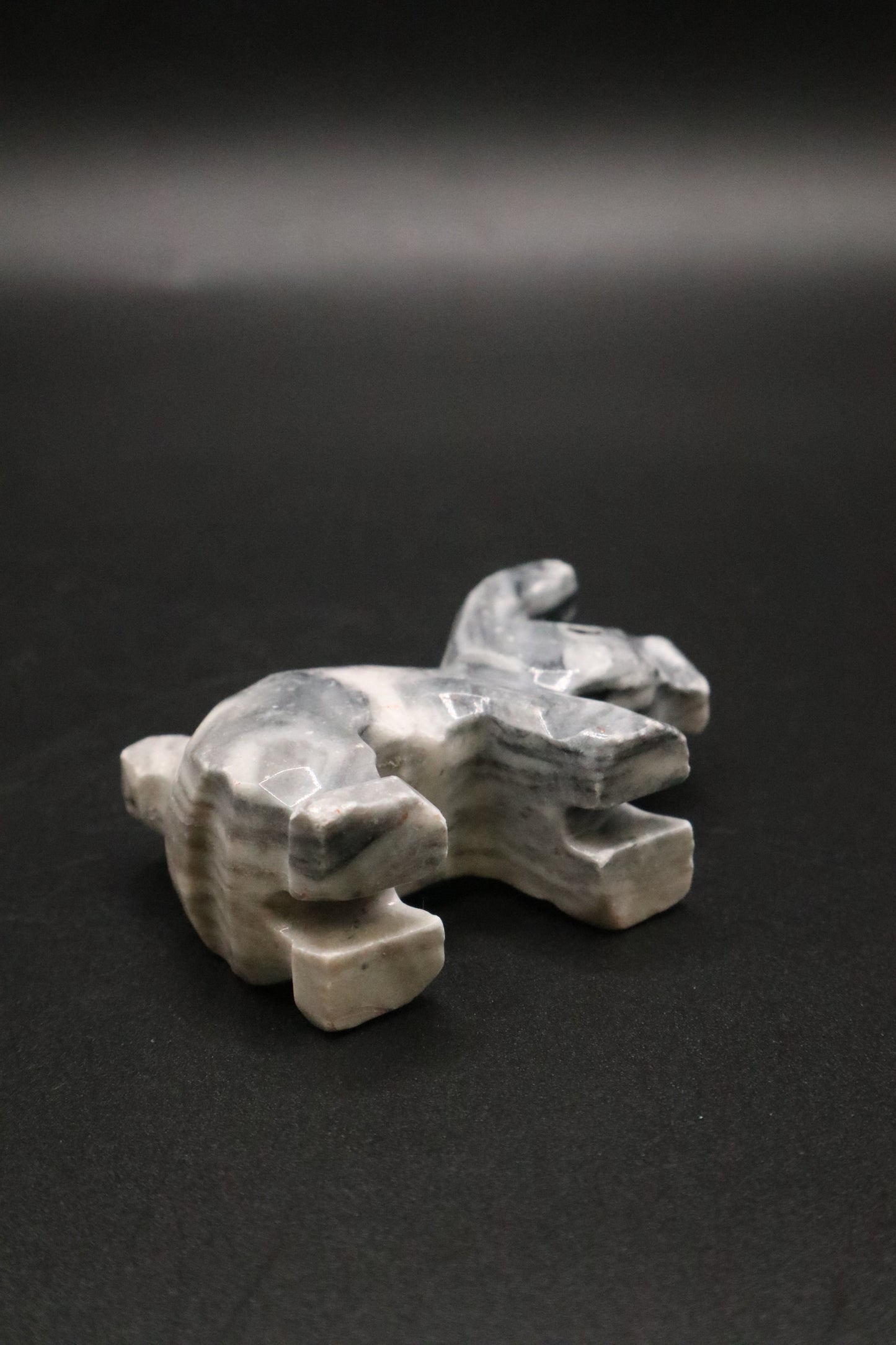 VINTAGE MARBLE STONE CARVED PIG