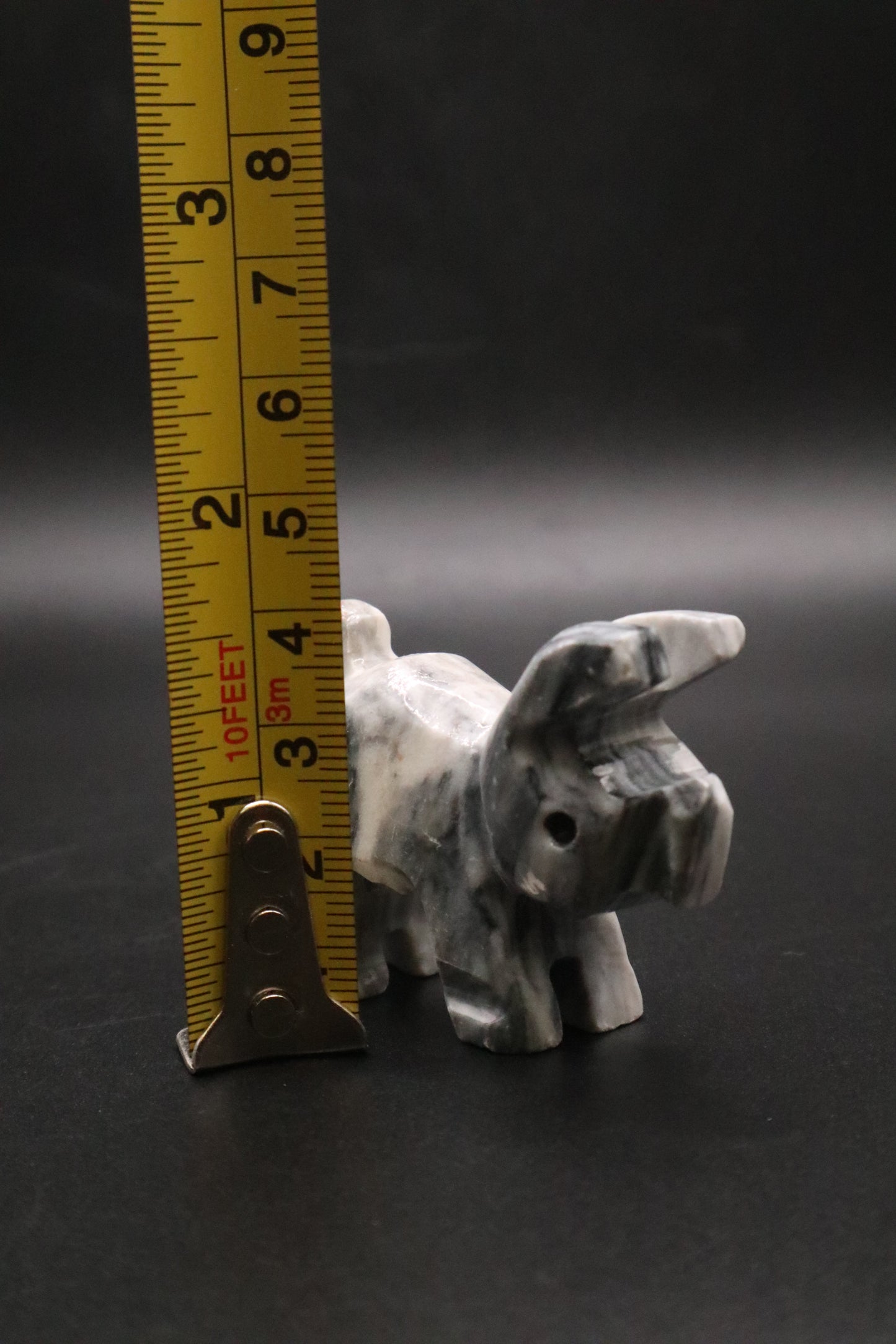 VINTAGE MARBLE STONE CARVED PIG
