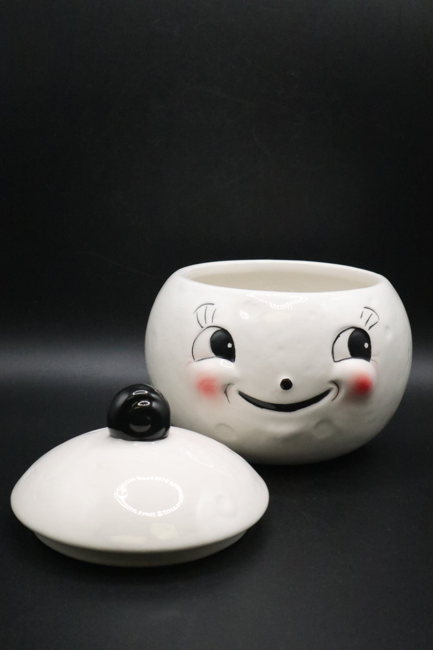 CARNIVAL COTTAGE BY JOHANNA PARKR "LAUGHING LUNA" SUGAR BOWL (AS IS)