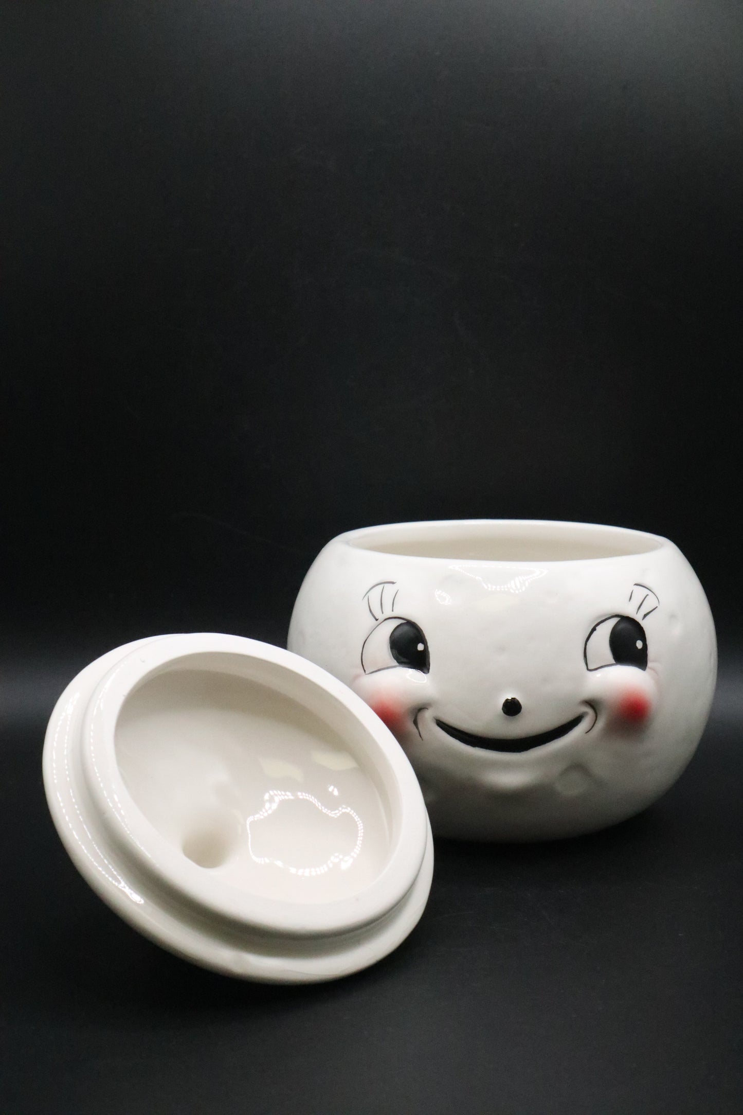CARNIVAL COTTAGE BY JOHANNA PARKR "LAUGHING LUNA" SUGAR BOWL (AS IS)