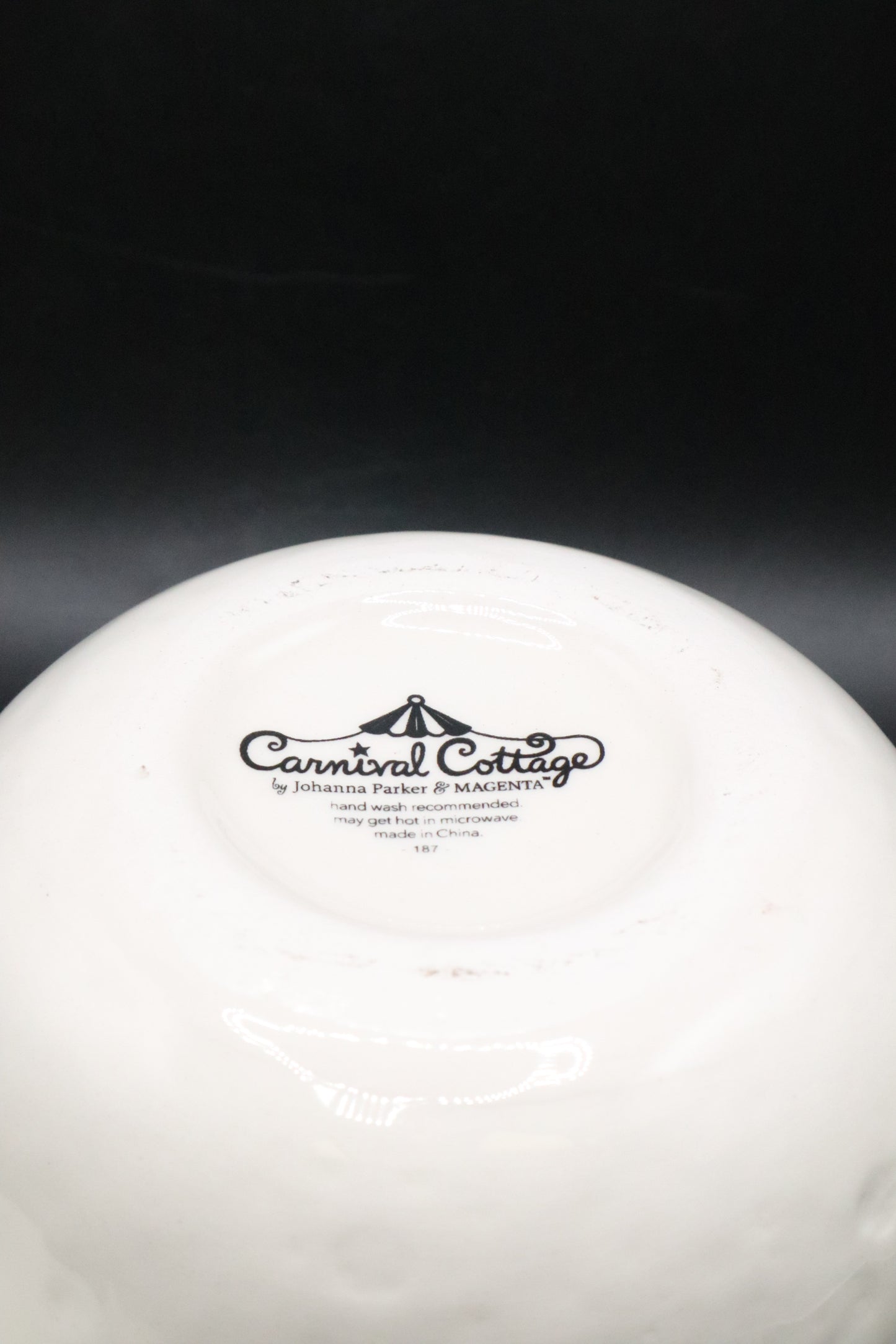 CARNIVAL COTTAGE BY JOHANNA PARKR "LAUGHING LUNA" SUGAR BOWL (AS IS)
