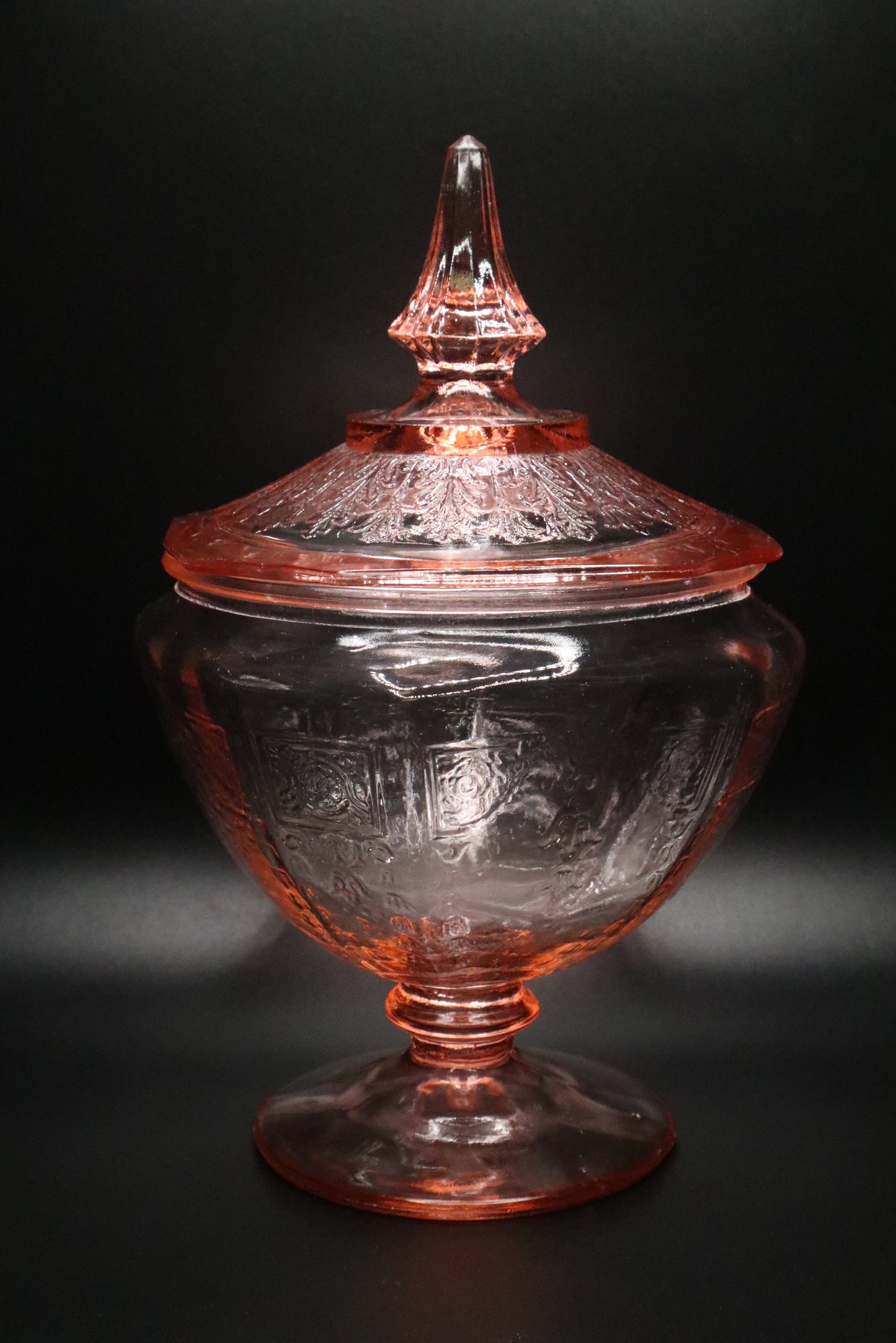 VINTAGE ANCHOR HOCKING "PRINCESS" PINK DEPRESSION GLASS CANDY DISH