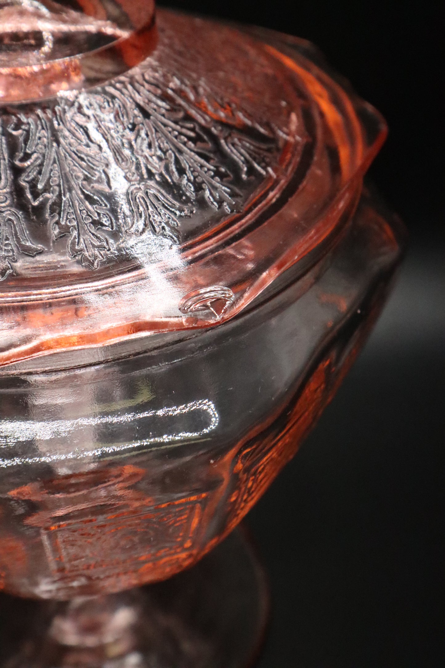 VINTAGE ANCHOR HOCKING "PRINCESS" PINK DEPRESSION GLASS CANDY DISH