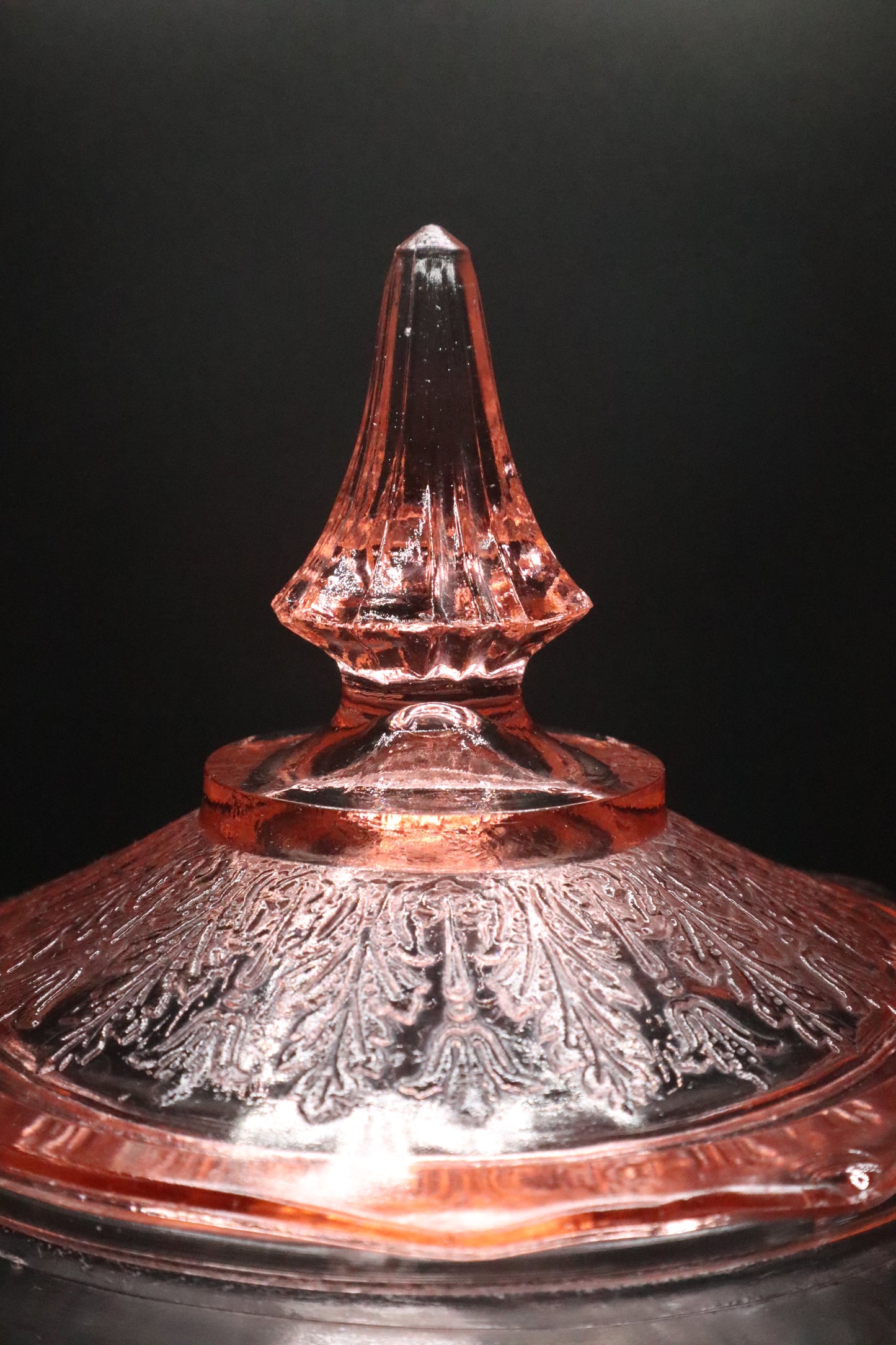 VINTAGE ANCHOR HOCKING "PRINCESS" PINK DEPRESSION GLASS CANDY DISH