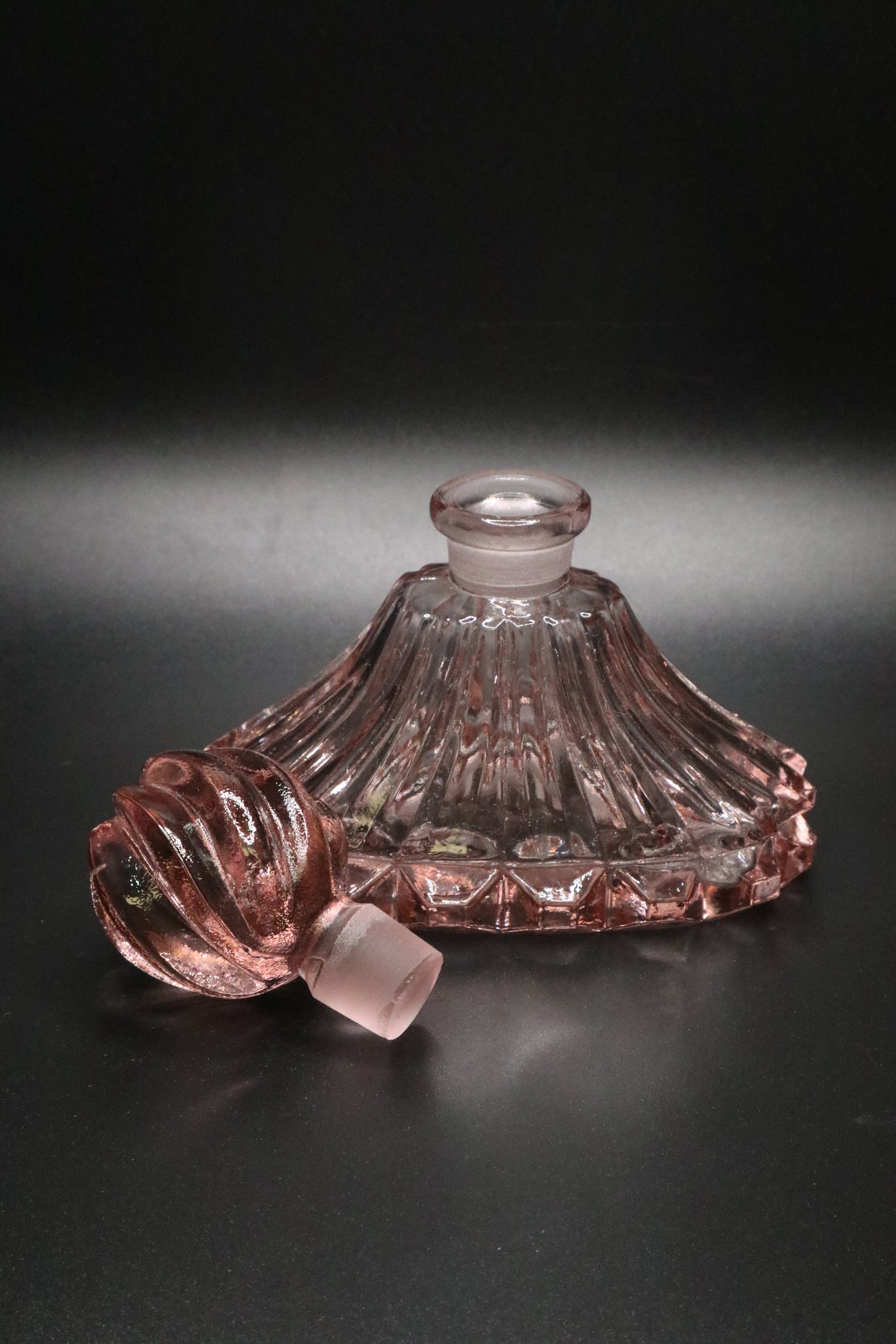 VINTAGE ART DECO PINK LUT GLASS PERFUME