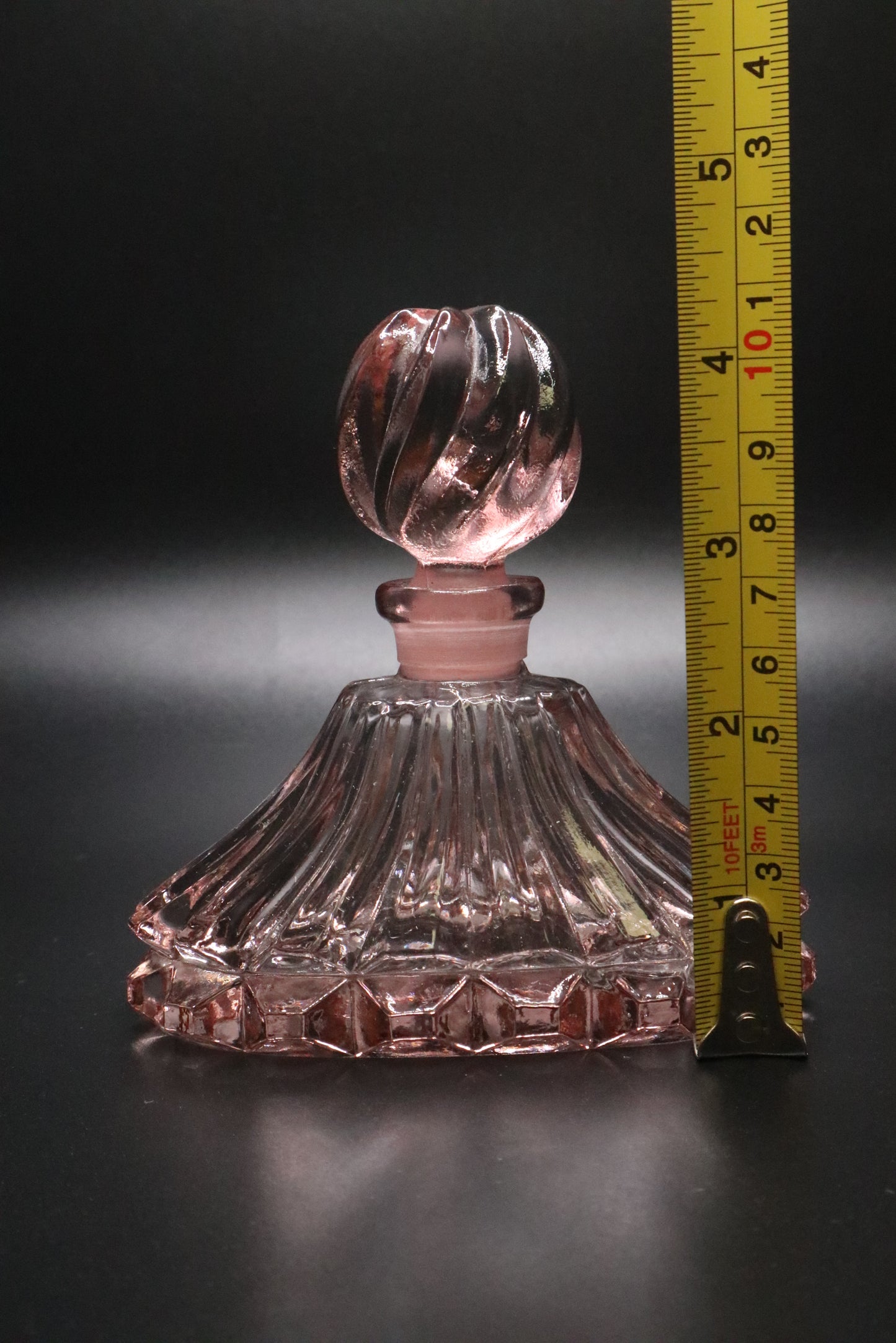 VINTAGE ART DECO PINK LUT GLASS PERFUME