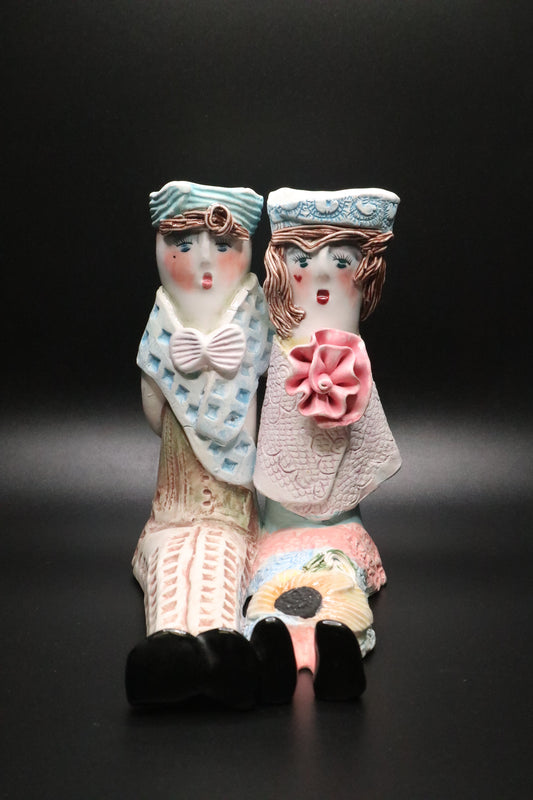VINTAGE ELLEN WILLIAMS BY GANZ CANDLE HOLDERS POTTERY