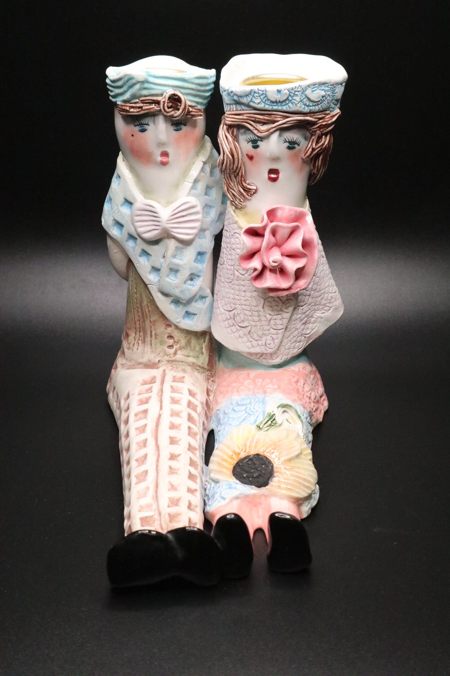 VINTAGE ELLEN WILLIAMS BY GANZ CANDLE HOLDERS POTTERY