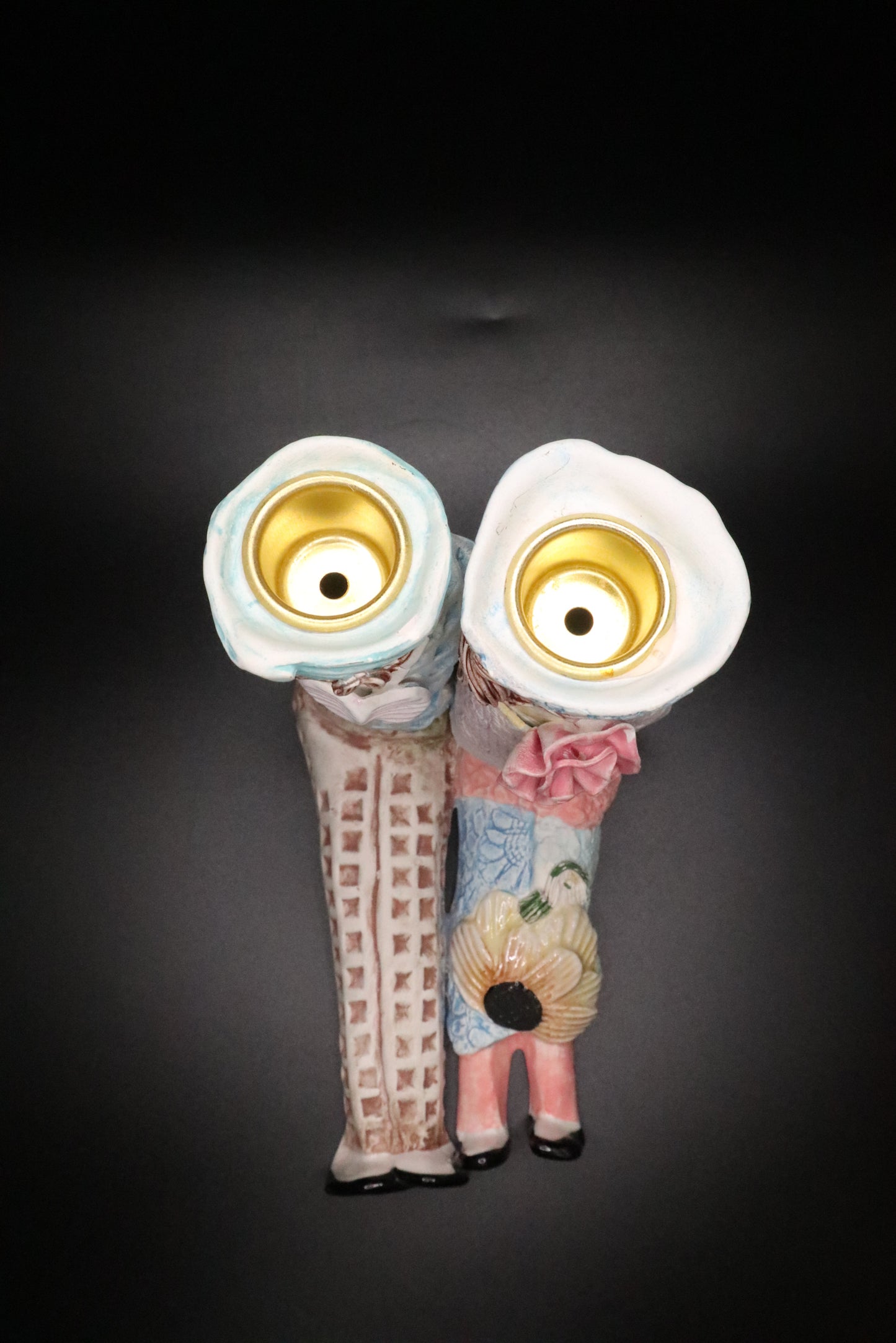 VINTAGE ELLEN WILLIAMS BY GANZ CANDLE HOLDERS POTTERY