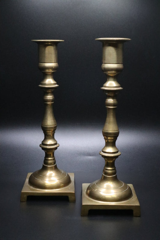 VINTAGE BRASS MADE IN JAPAN CANDLE STICKS (SET OF 2)