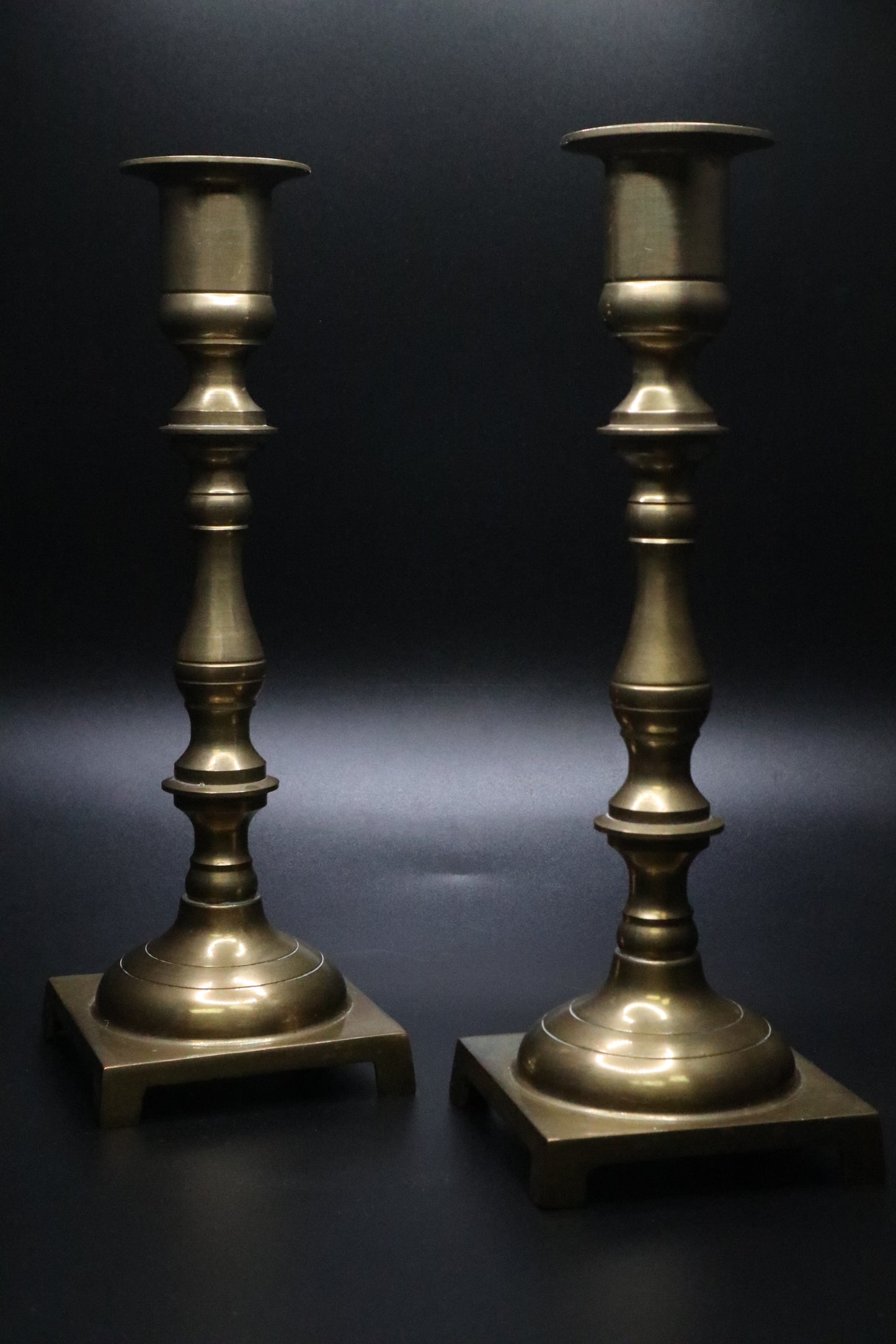 VINTAGE BRASS MADE IN JAPAN CANDLE STICKS (SET OF 2)
