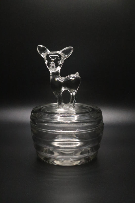 VINTAGE 1940'S JEANNETTE GLASS FAWN TRINKET DISH
