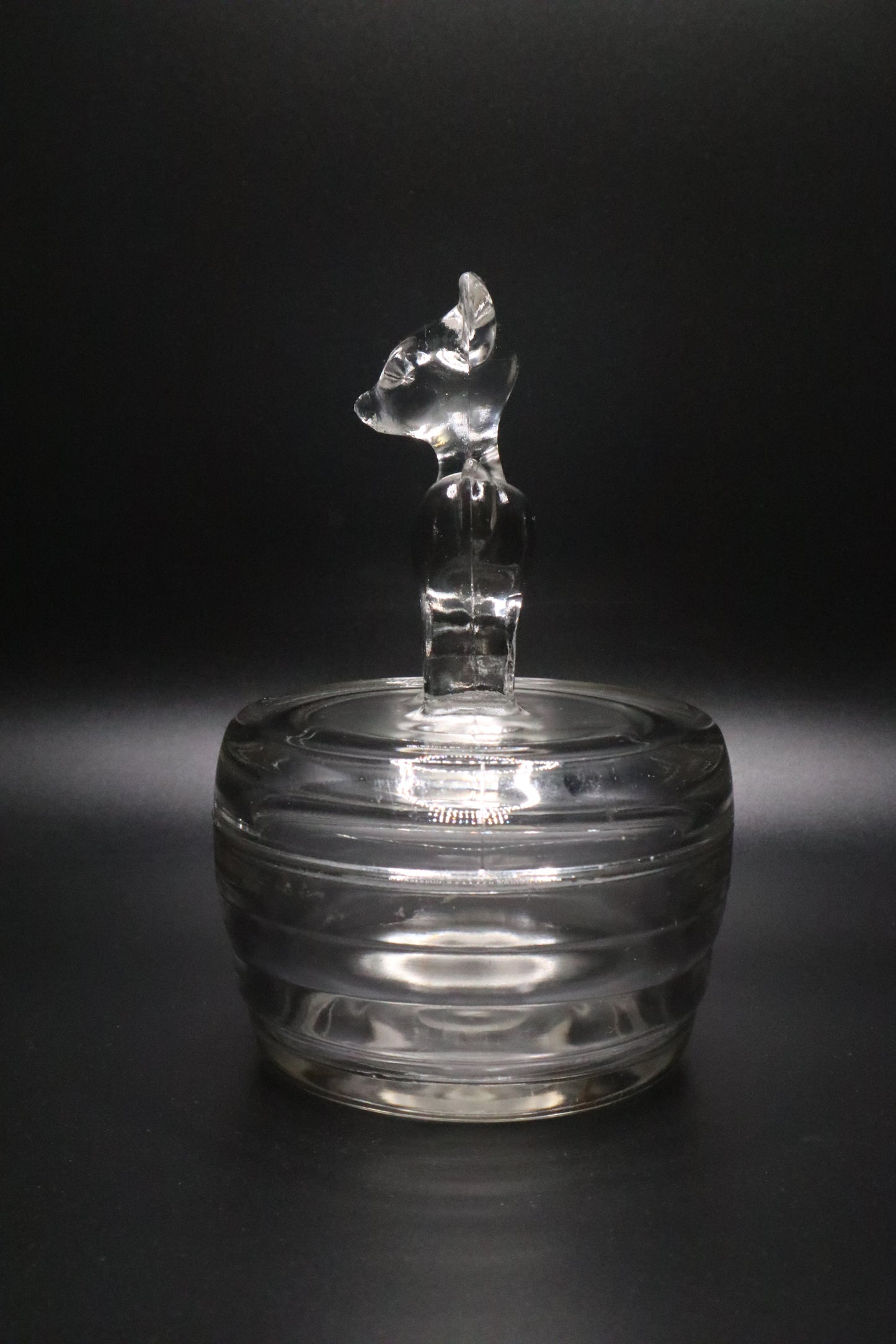 VINTAGE 1940'S JEANNETTE GLASS FAWN TRINKET DISH