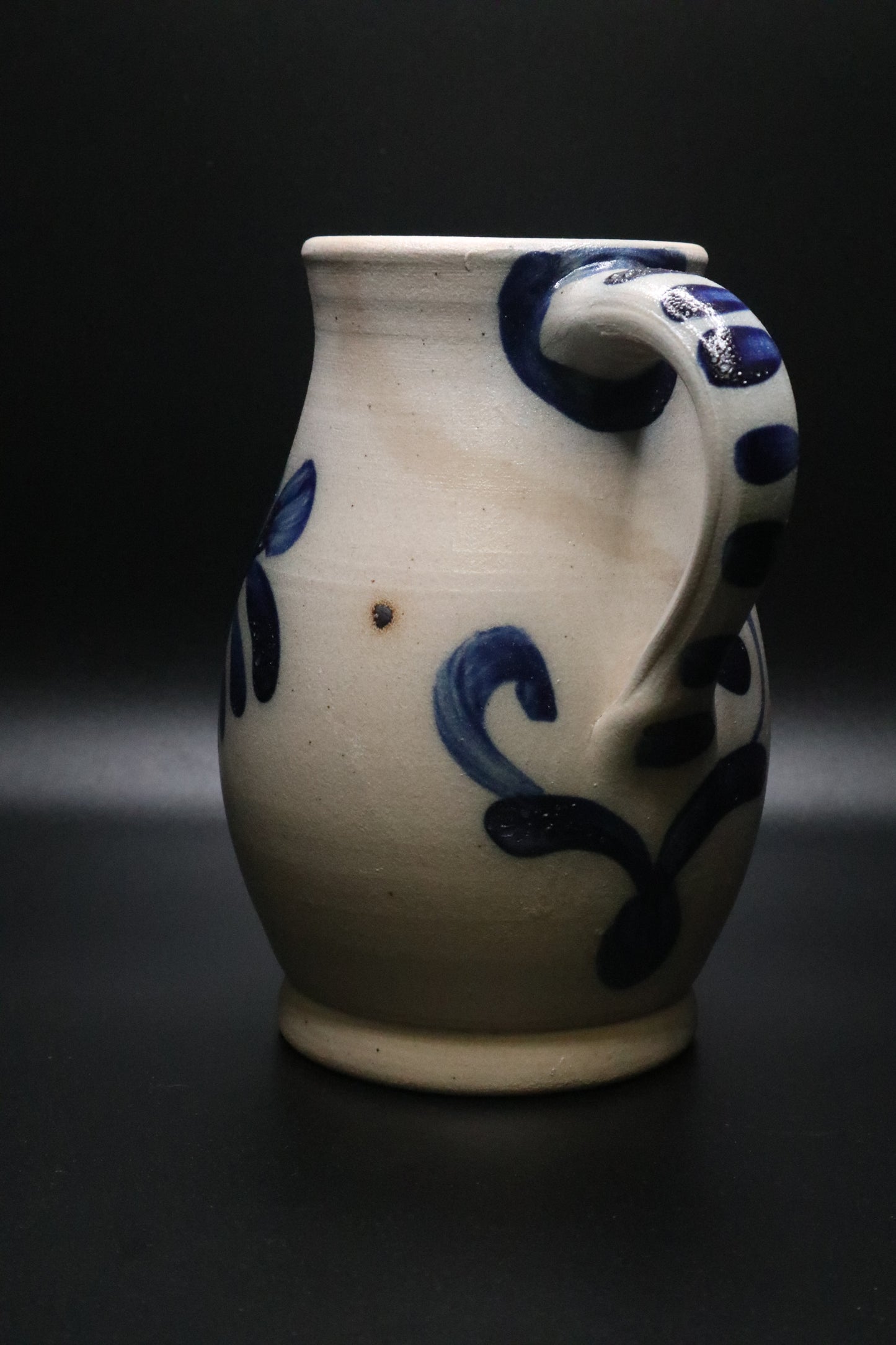 VINTAGE SALT GLAZE POTTERY PITCHER