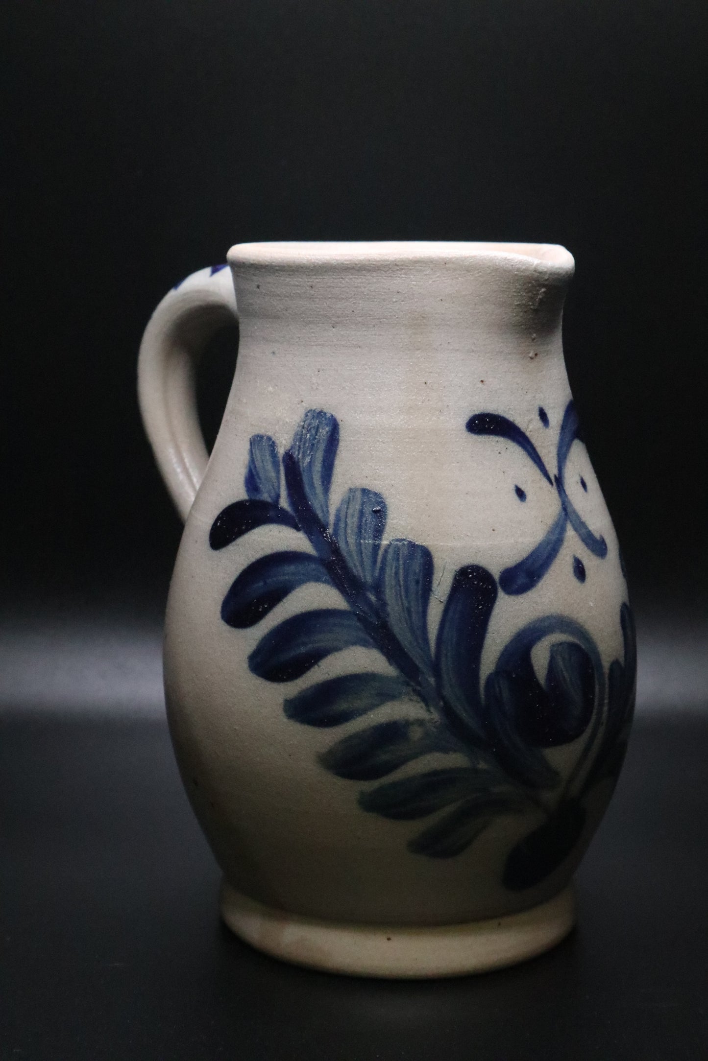 VINTAGE SALT GLAZE POTTERY PITCHER