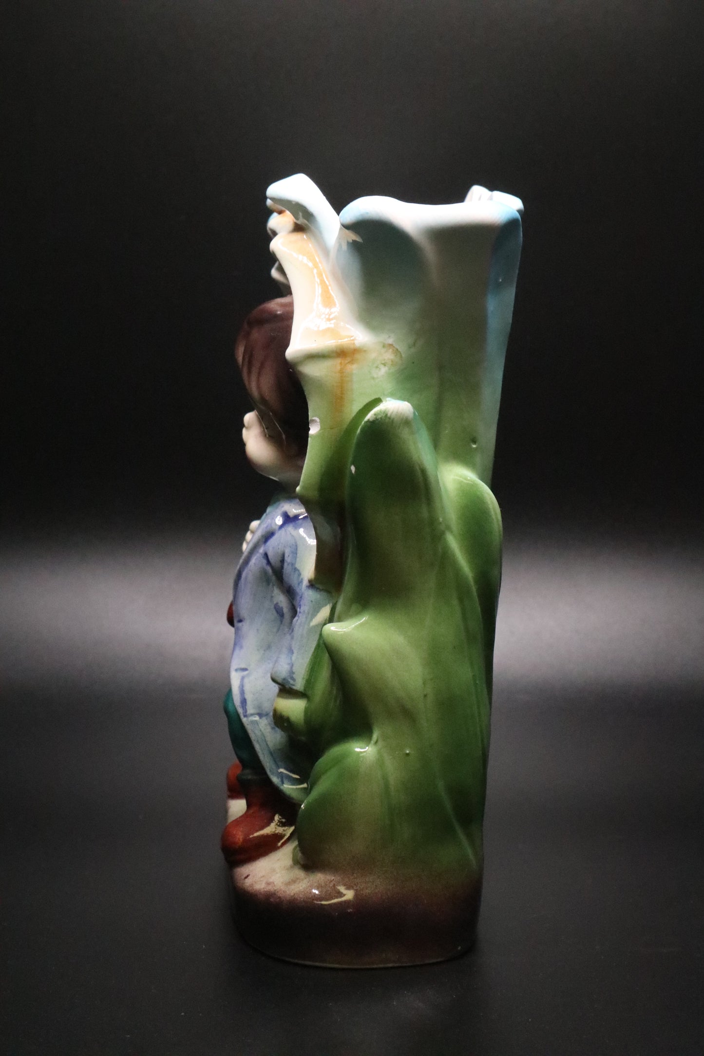 VINTAGE CERAMIC VASE "BAY WITH UMBRELLA" JAPAN