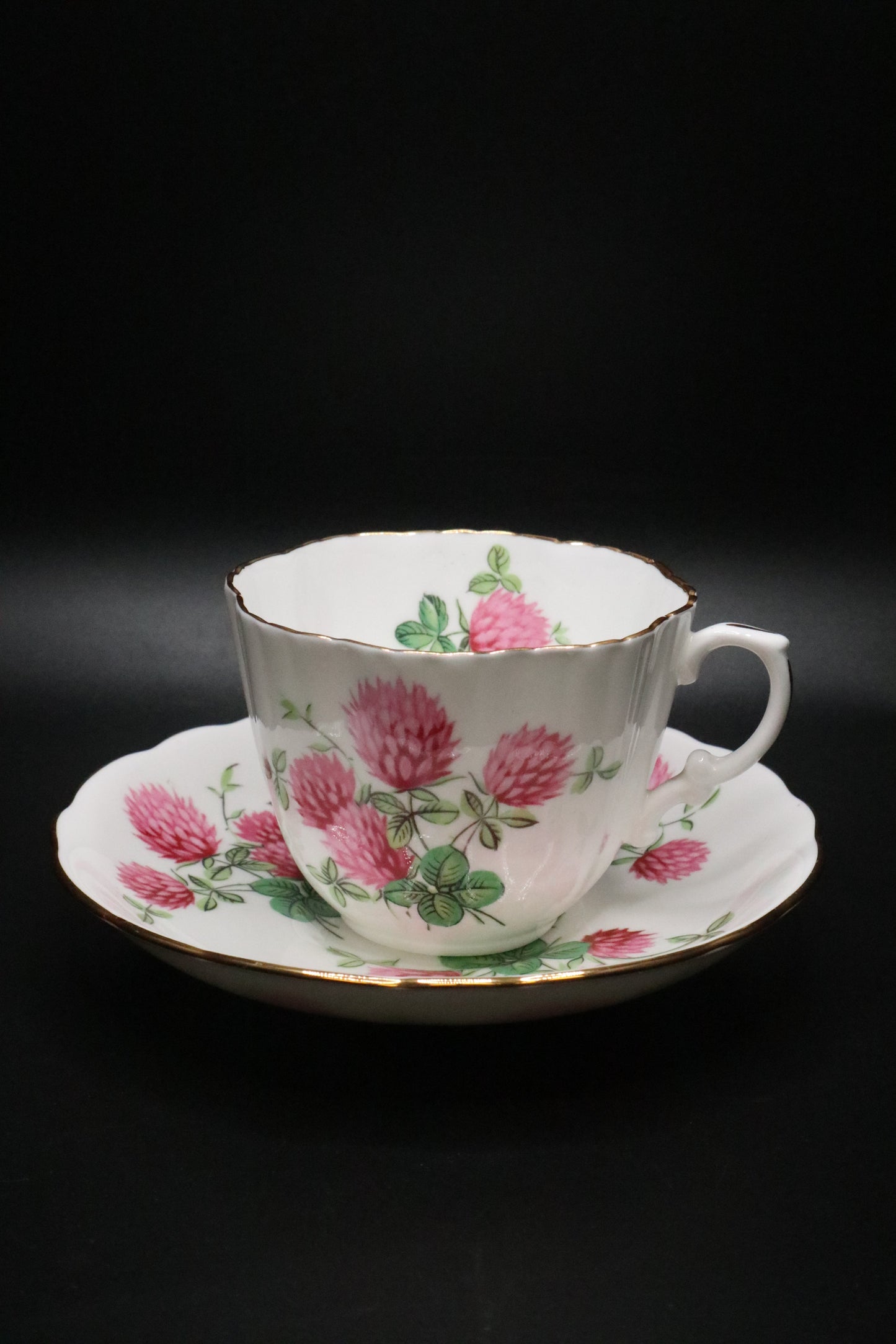 VINTAGE HAMMERSLEY & CO. BONE CHINA TEA CUP AND SAUCER "PINK CLOVER"