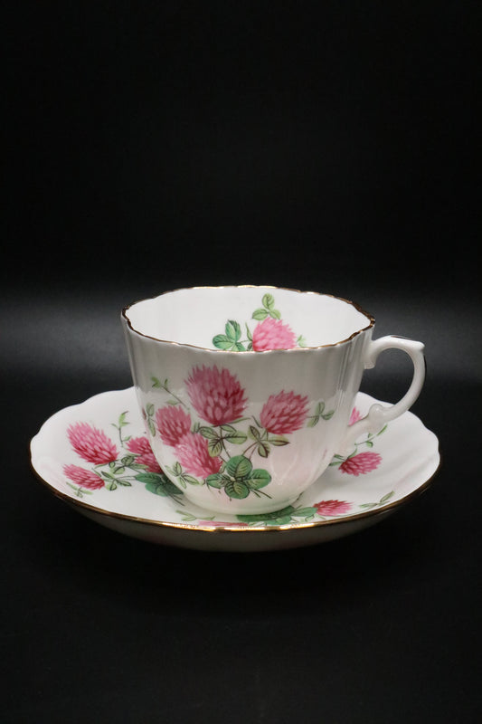 VINTAGE HAMMERSLEY & CO. BONE CHINA TEA CUP AND SAUCER "PINK CLOVER"