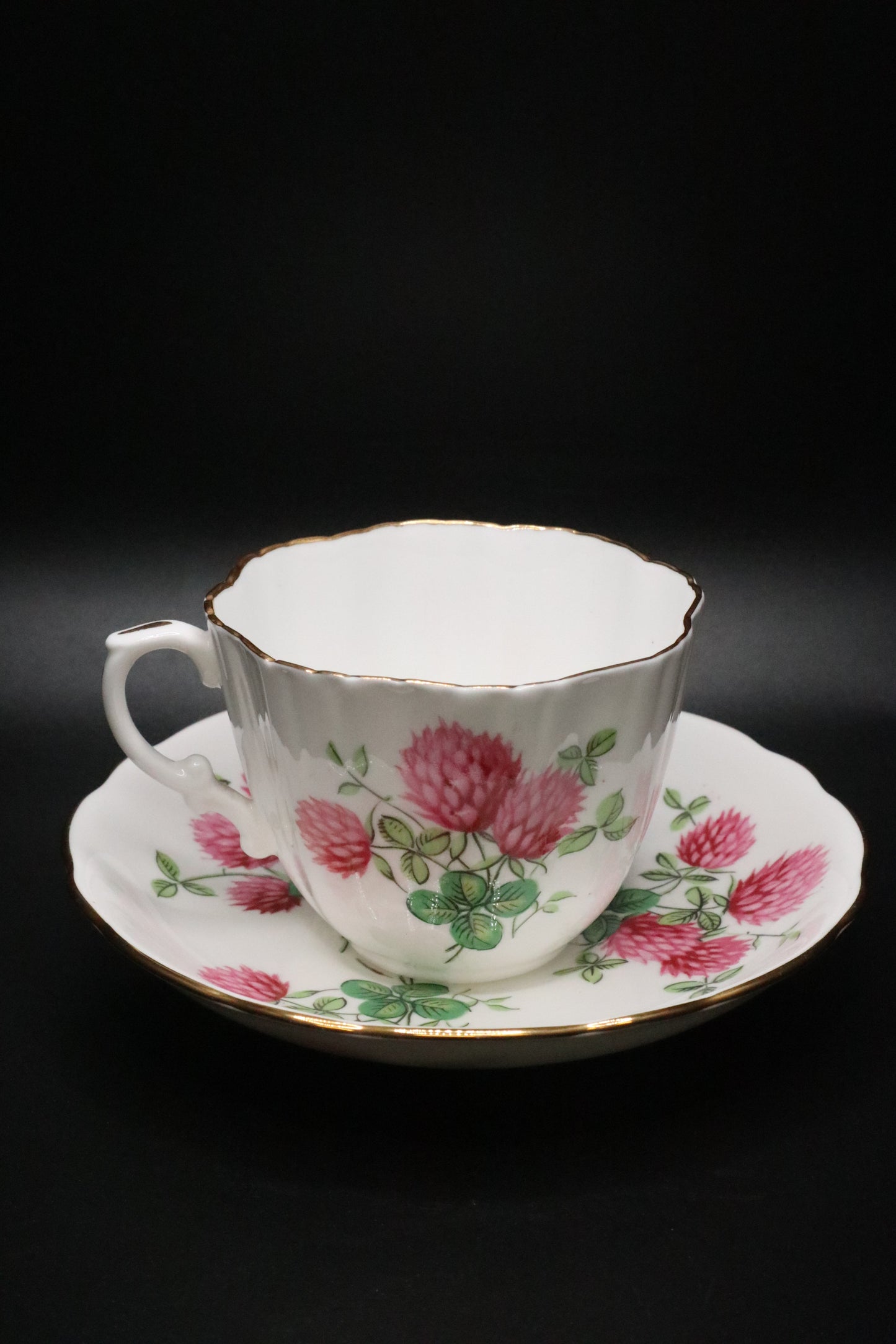 VINTAGE HAMMERSLEY & CO. BONE CHINA TEA CUP AND SAUCER "PINK CLOVER"