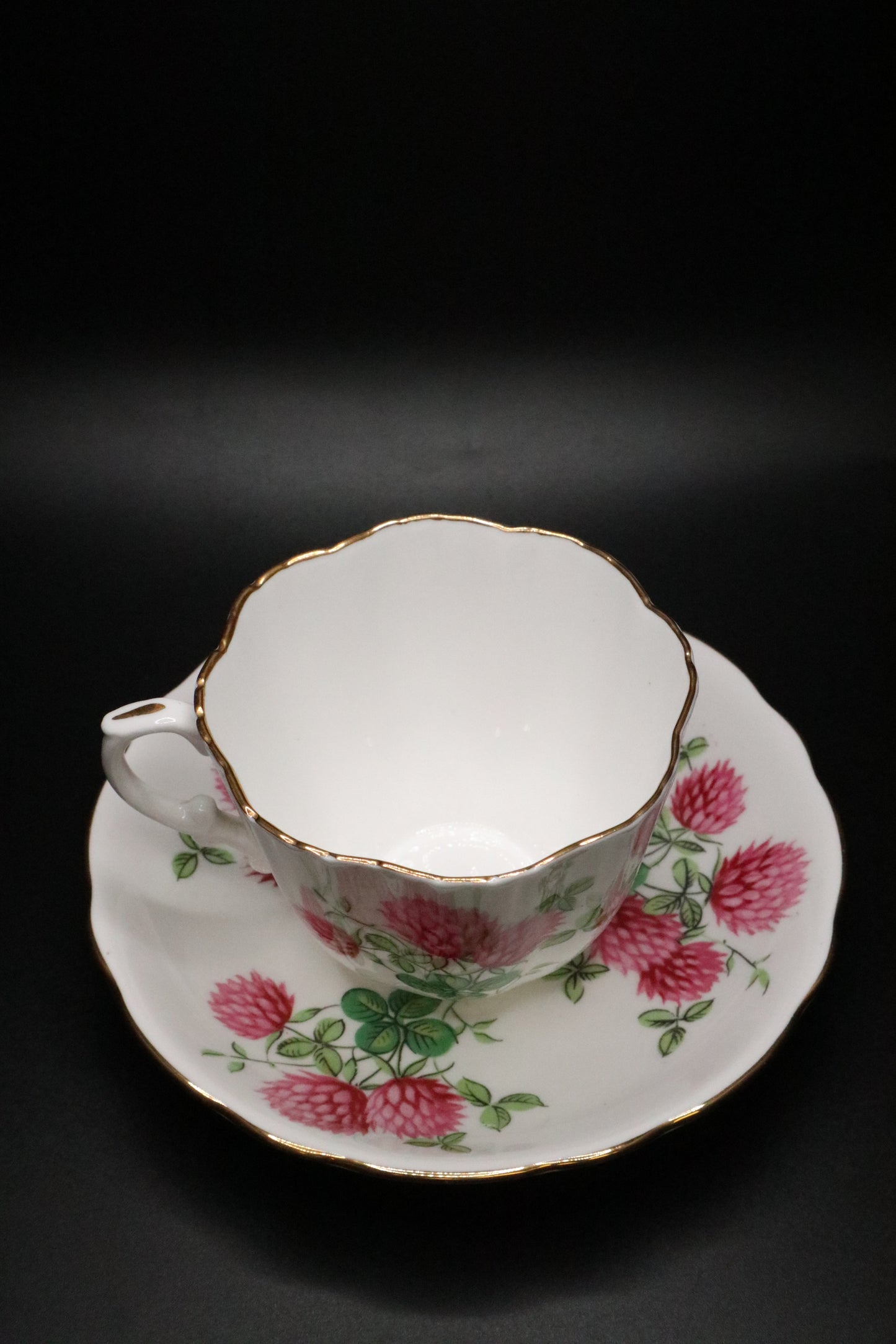 VINTAGE HAMMERSLEY & CO. BONE CHINA TEA CUP AND SAUCER "PINK CLOVER"
