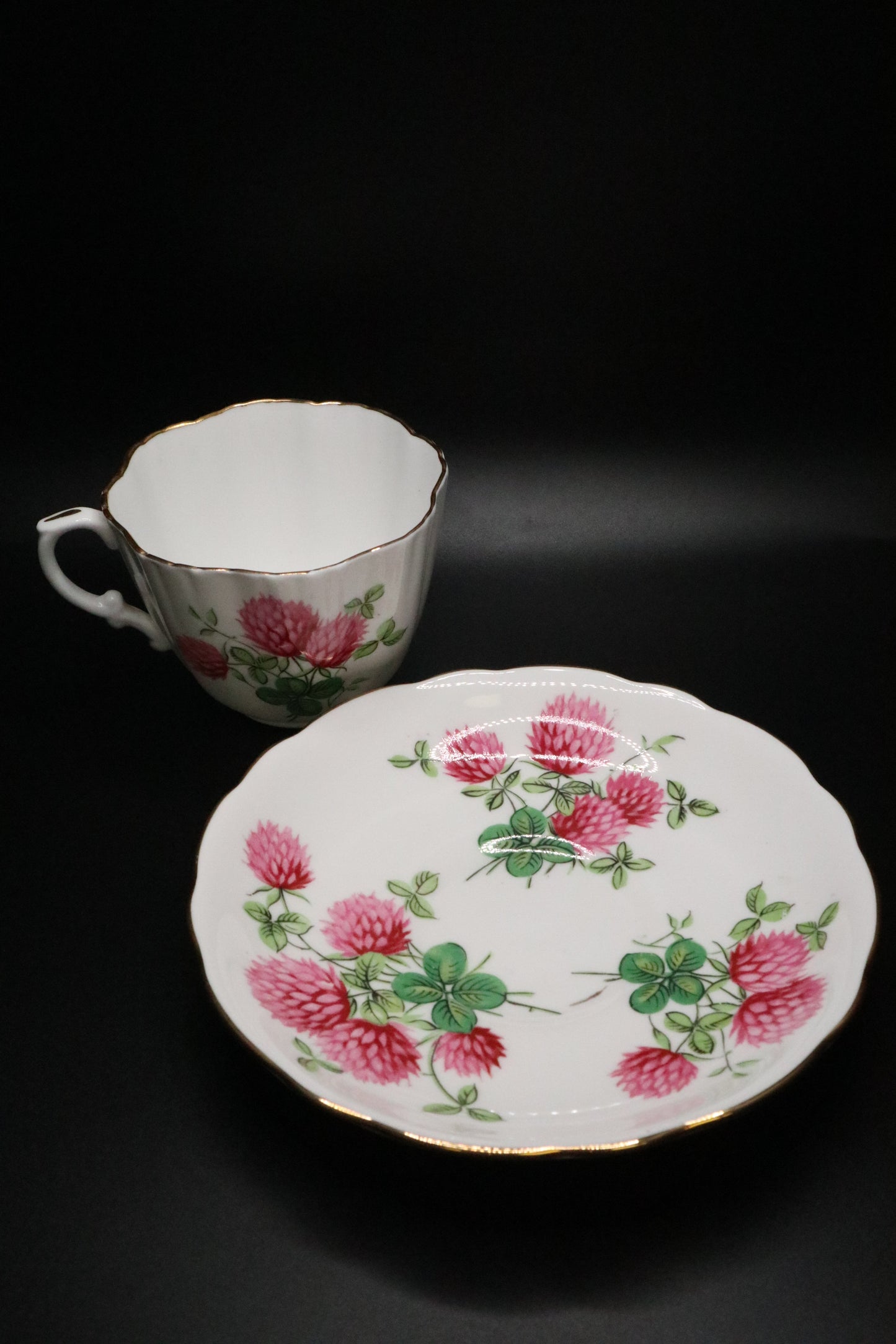 VINTAGE HAMMERSLEY & CO. BONE CHINA TEA CUP AND SAUCER "PINK CLOVER"
