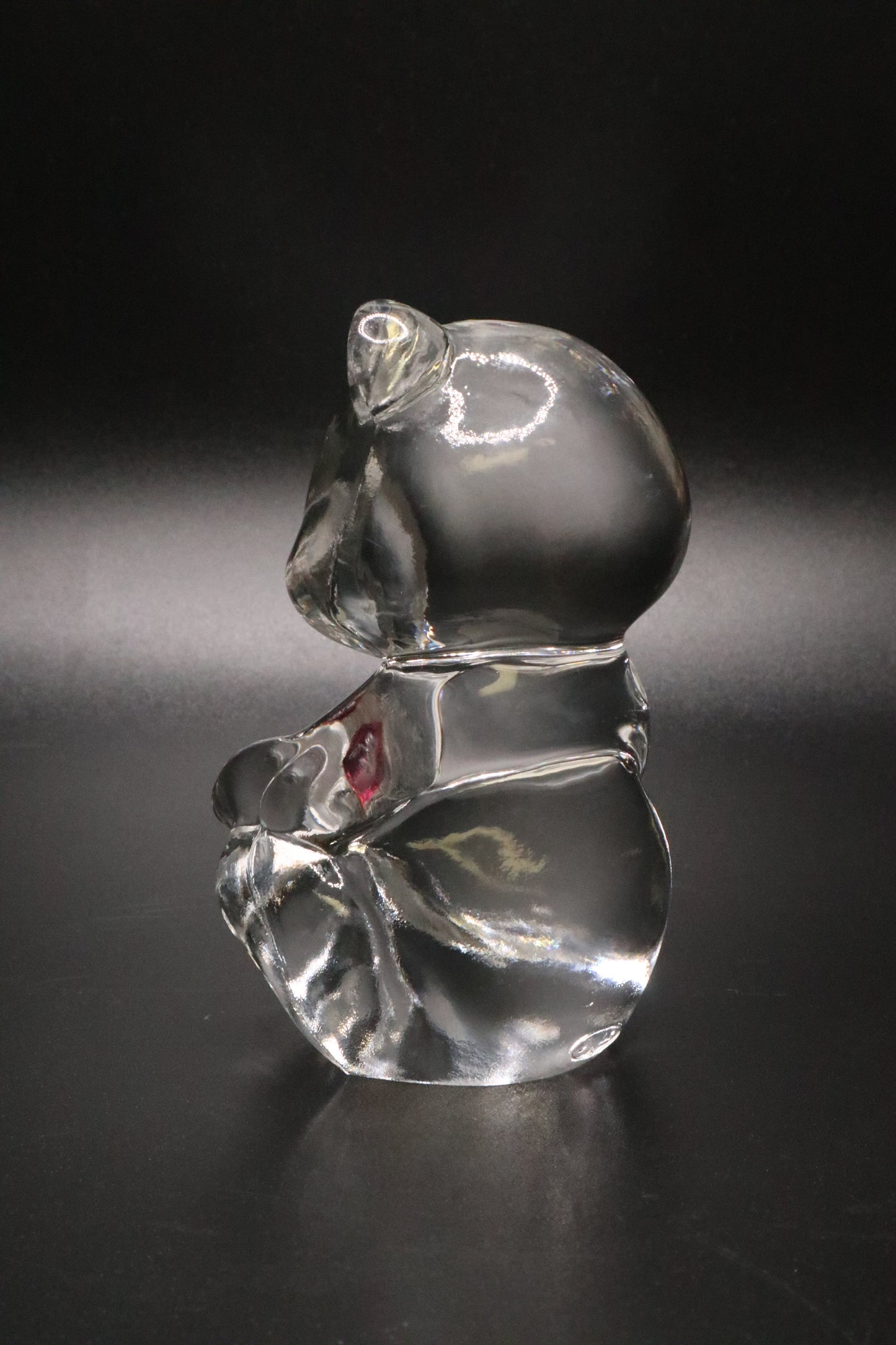 VINTAGE FENTON PINK HEART BIRTHDAY GLASS BEAR