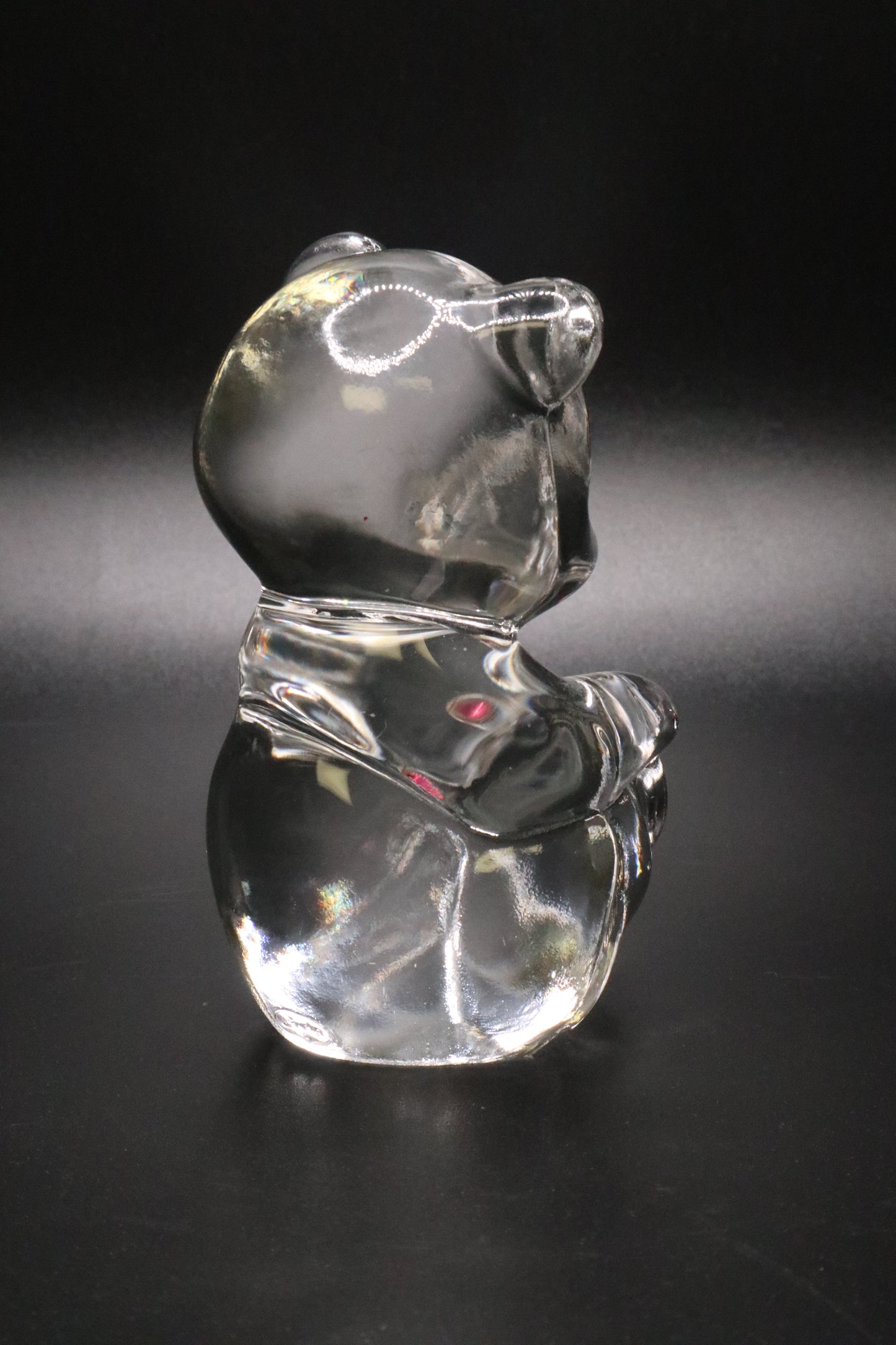 VINTAGE FENTON PINK HEART BIRTHDAY GLASS BEAR