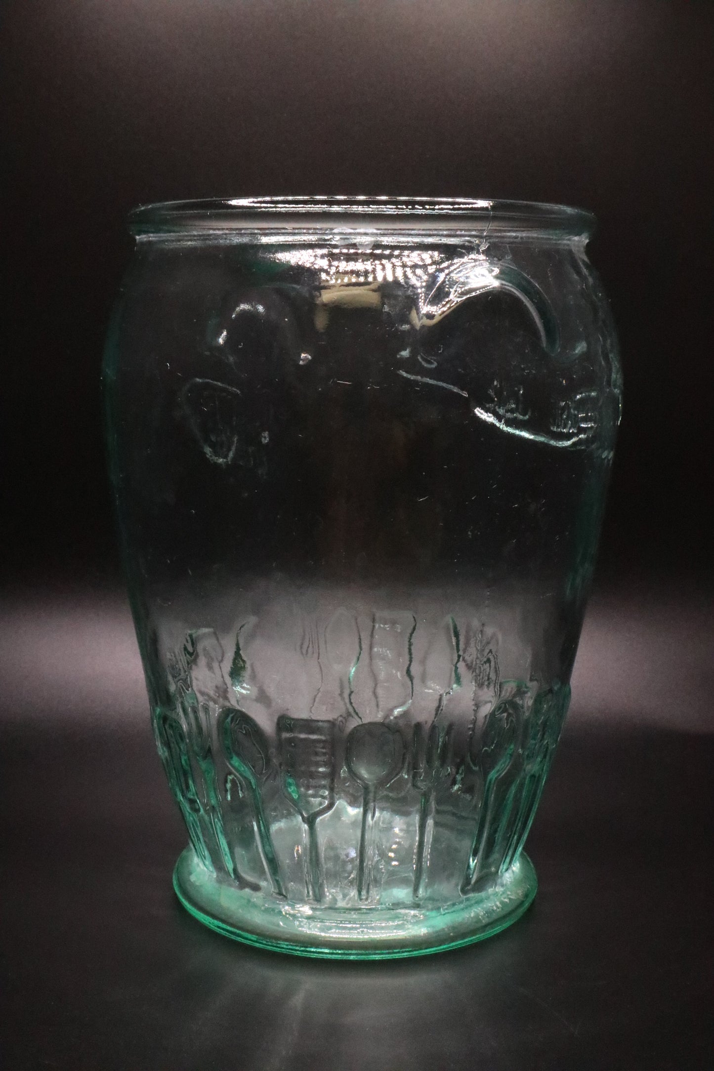 VINTAGE ITALIAN VETRERIA ETRUSA "ORIGINAL UTENSIL JAR" GLASS JAR