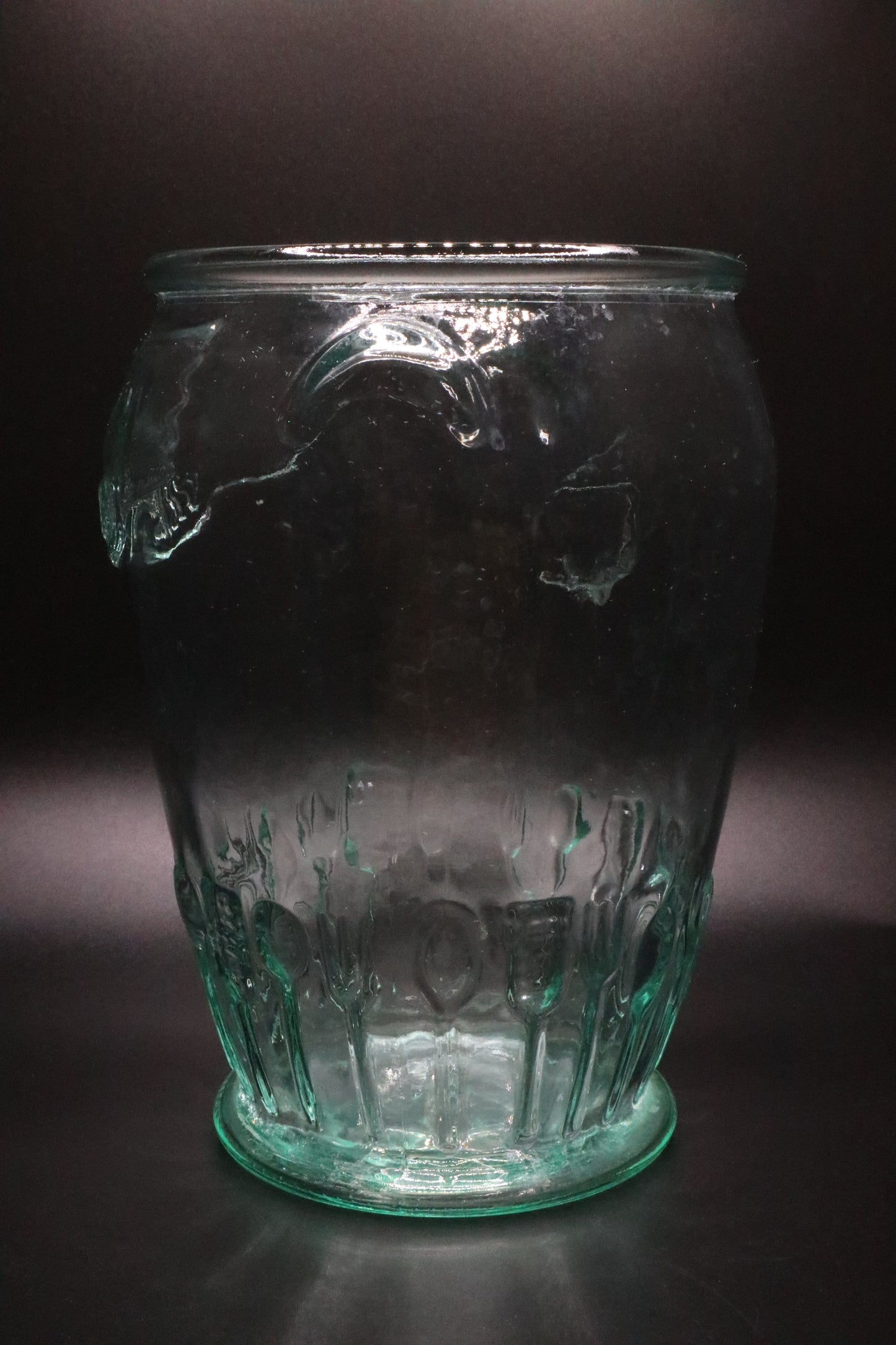 VINTAGE ITALIAN VETRERIA ETRUSA "ORIGINAL UTENSIL JAR" GLASS JAR
