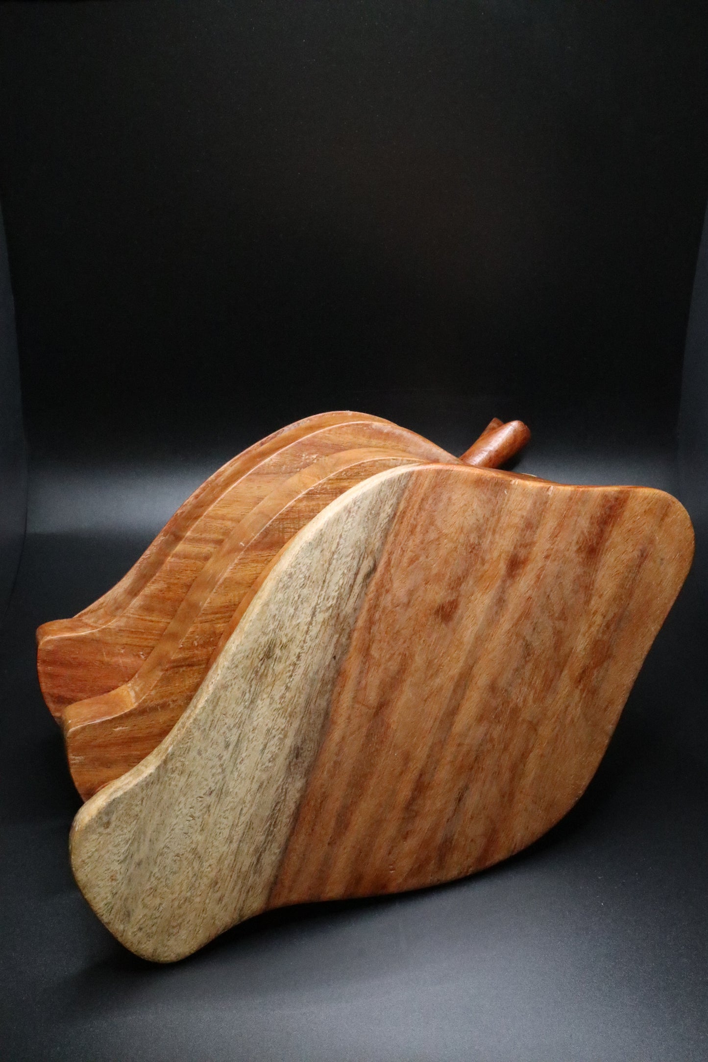 VINTAGE HAND CARVED WOODEN DUCK THREE TIER TRINKET