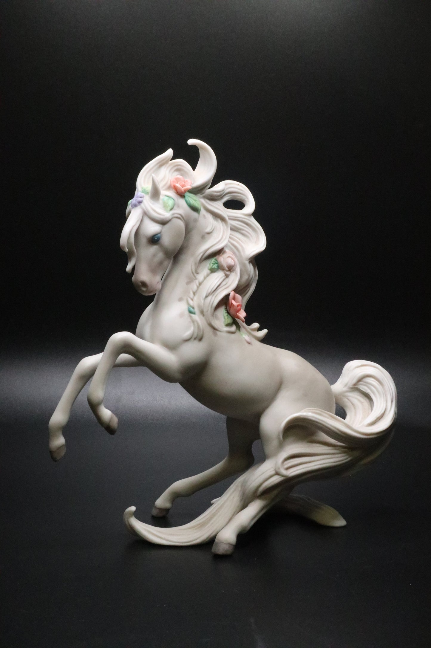 VINTAGE ENESCO G. G. SANTIAGO REARING CERAMIC HORSE FIGURINE