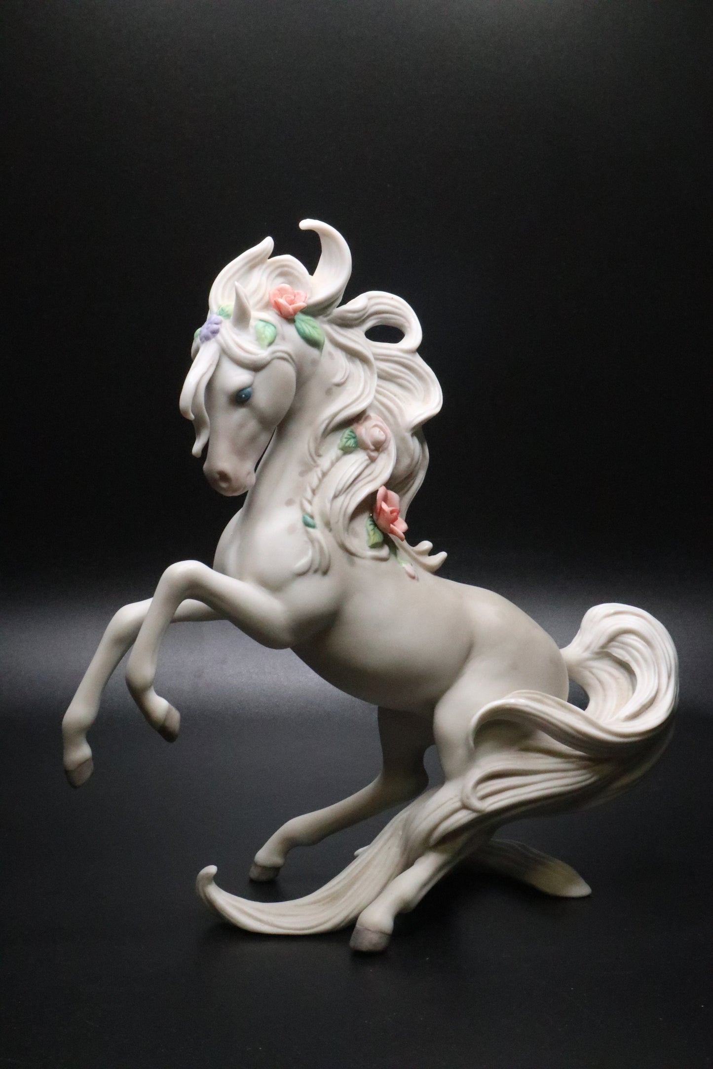 VINTAGE ENESCO G. G. SANTIAGO REARING CERAMIC HORSE FIGURINE