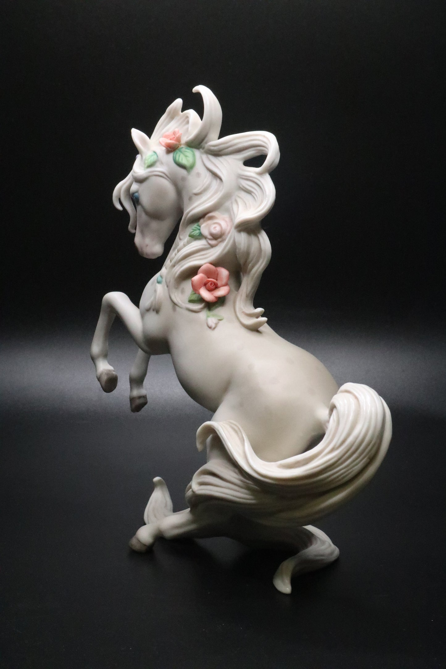 VINTAGE ENESCO G. G. SANTIAGO REARING CERAMIC HORSE FIGURINE