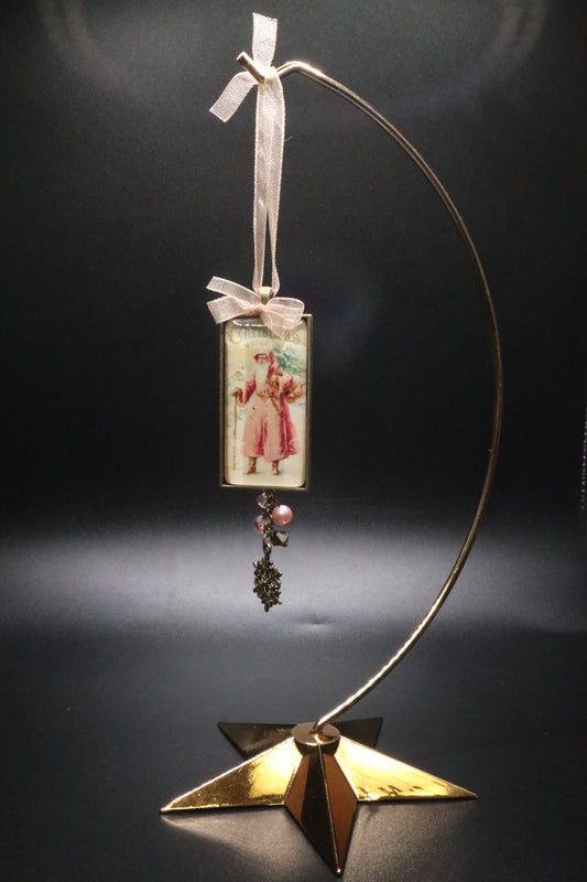 HAND MADE VICTORIAN STYLE SANTA ORAMENT
