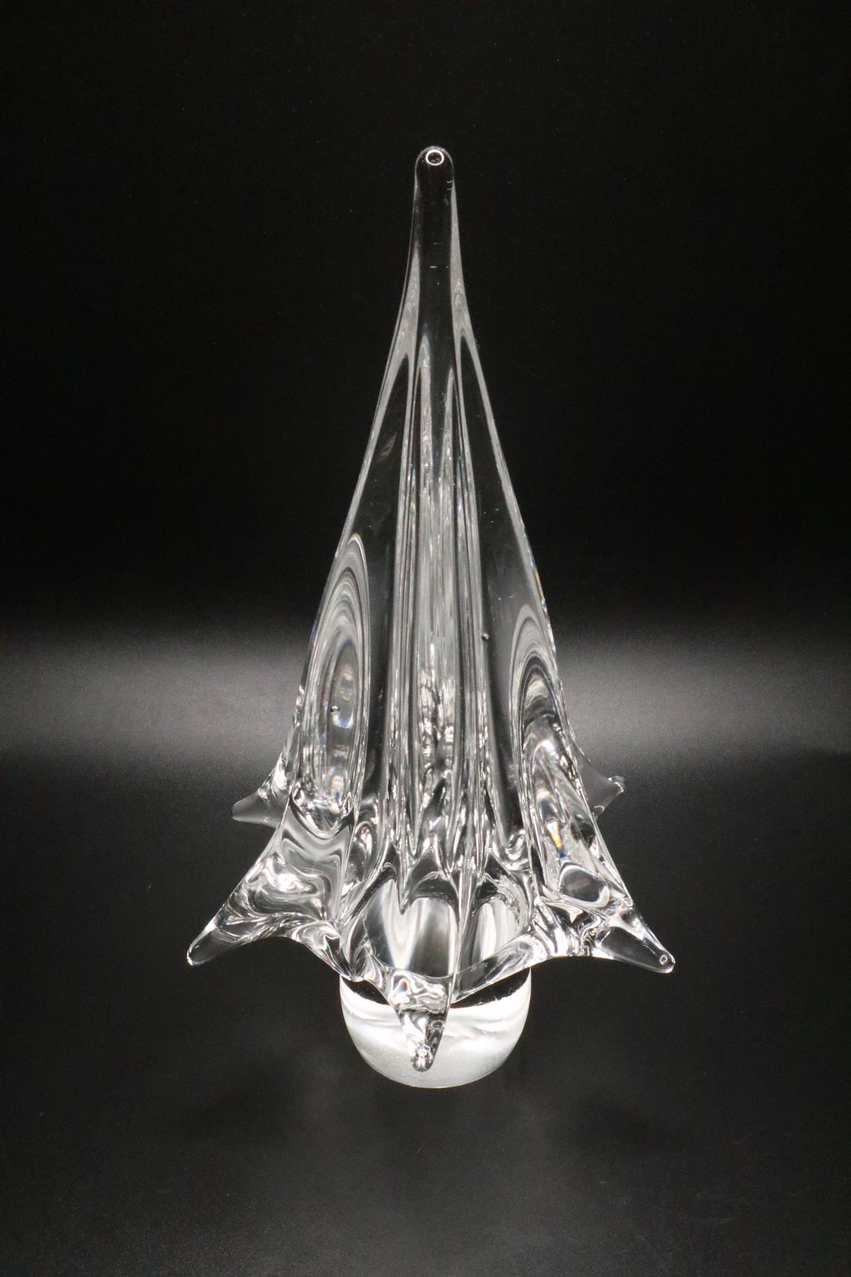 VINTAGE CLEAR ART GLASS CHRISTMAS TREE