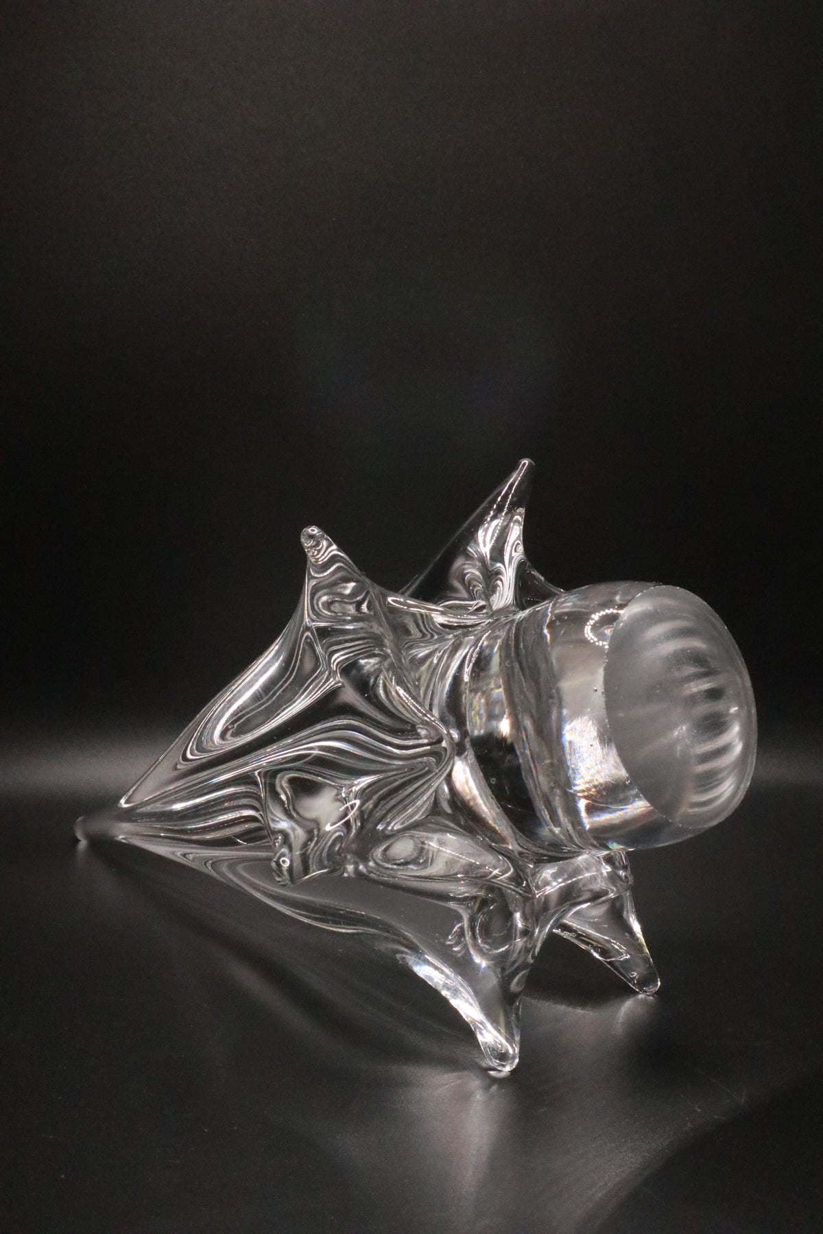 VINTAGE CLEAR ART GLASS CHRISTMAS TREE