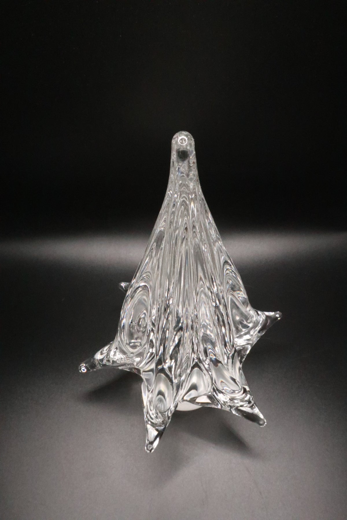 VINTAGE CLEAR ART GLASS CHRISTMAS TREE