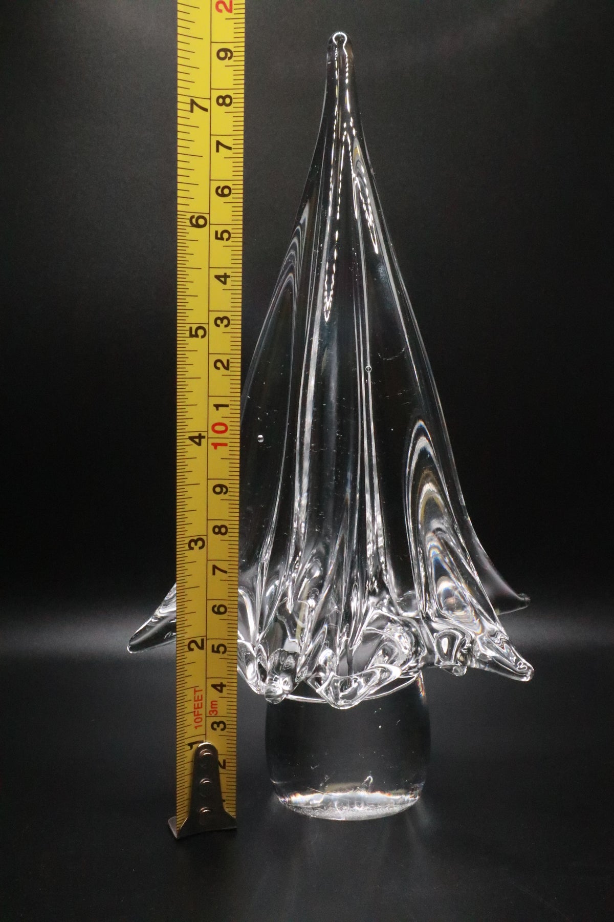 VINTAGE CLEAR ART GLASS CHRISTMAS TREE