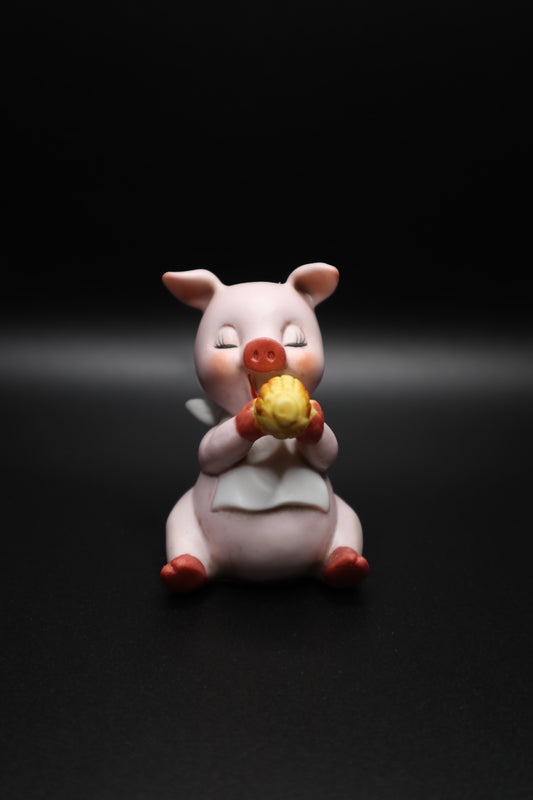 JOSEF ORIGINALS GEORGE GOOD 1975 MINI PIG EATING CORN